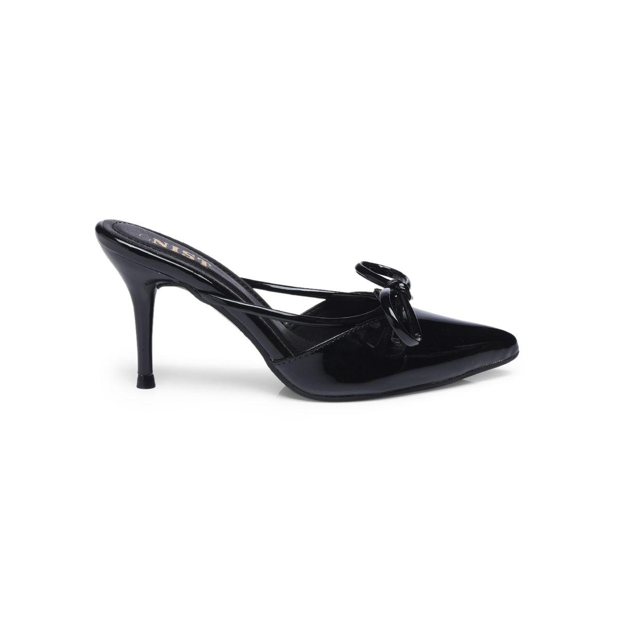 حذاء ميولز سادة بكعب ستيليتو ومقدمة مدببة مع فيونكة-women-shoes-heels-image-5