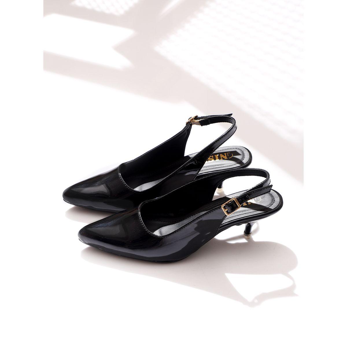 GNIST Plain Pointed Toe Kitten Heel Slingback Shoes-women-shoes-heels-image-1