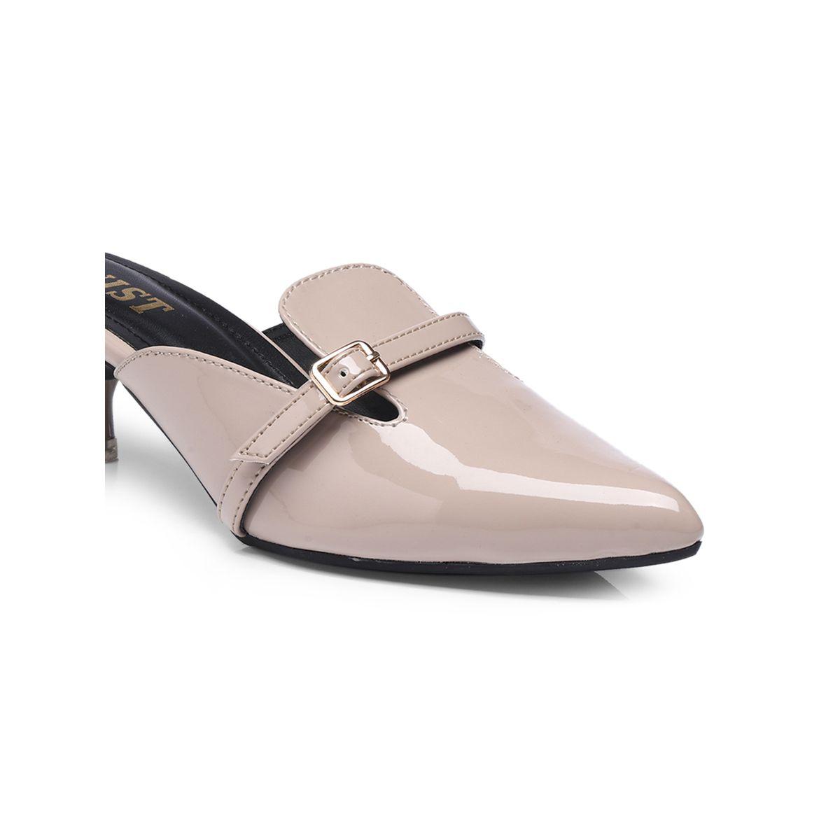 GNIST Buckle Detail Pointed Toe Kitten Heel Mules-women-shoes-heels-image-3