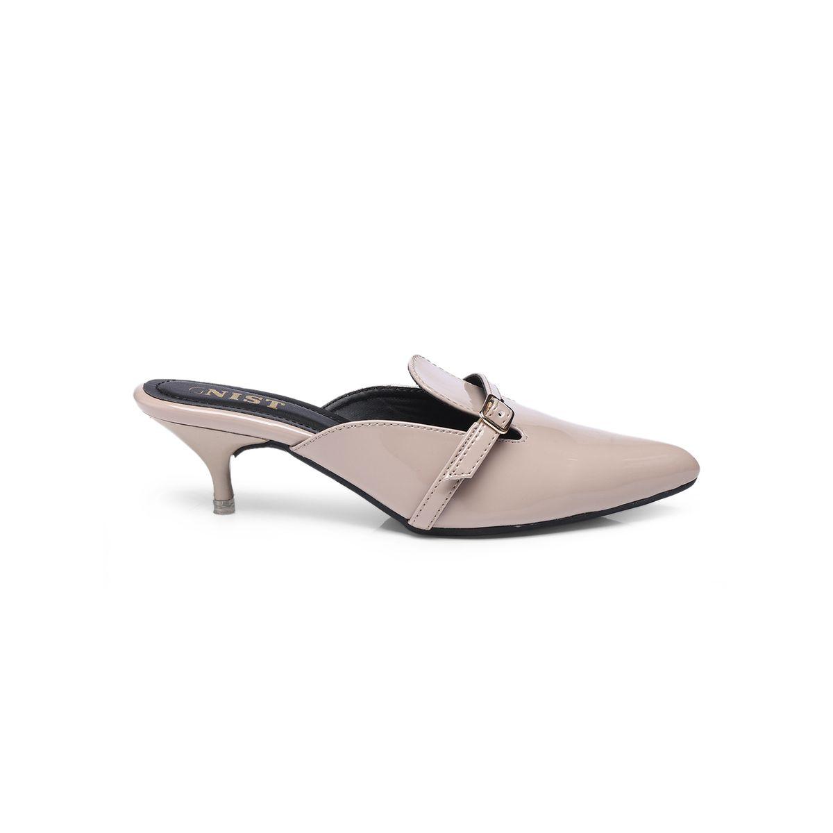 GNIST Buckle Detail Pointed Toe Kitten Heel Mules-women-shoes-heels-image-5