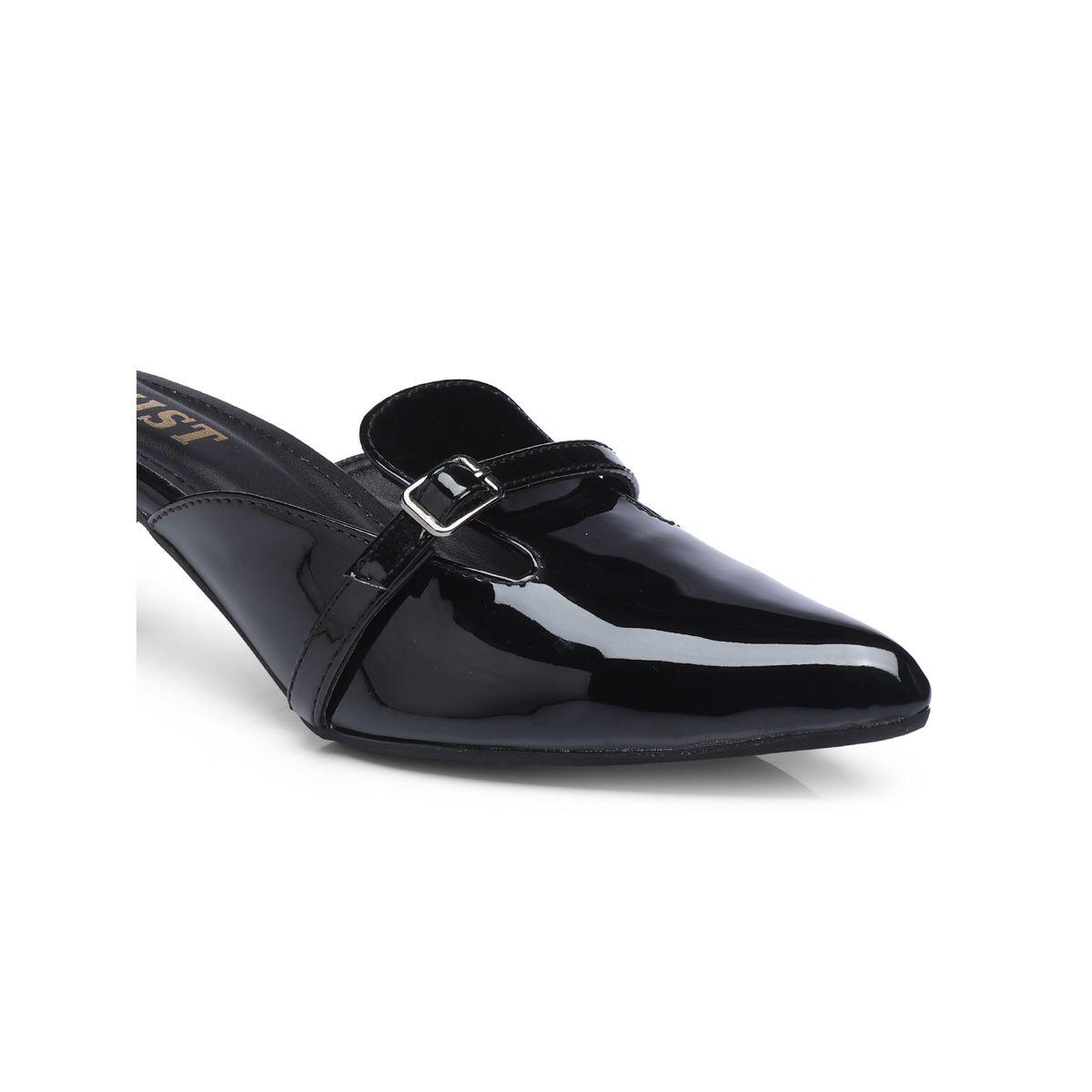 GNIST Buckle Detail Pointed Toe Kitten Heel Mules-women-shoes-heels-image-3