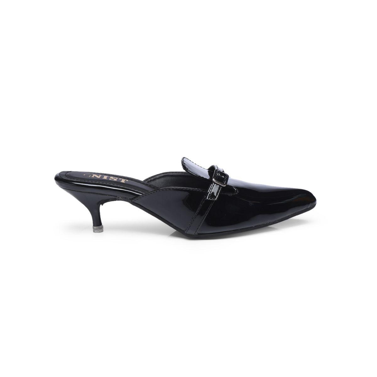GNIST Buckle Detail Pointed Toe Kitten Heel Mules-women-shoes-heels-image-5