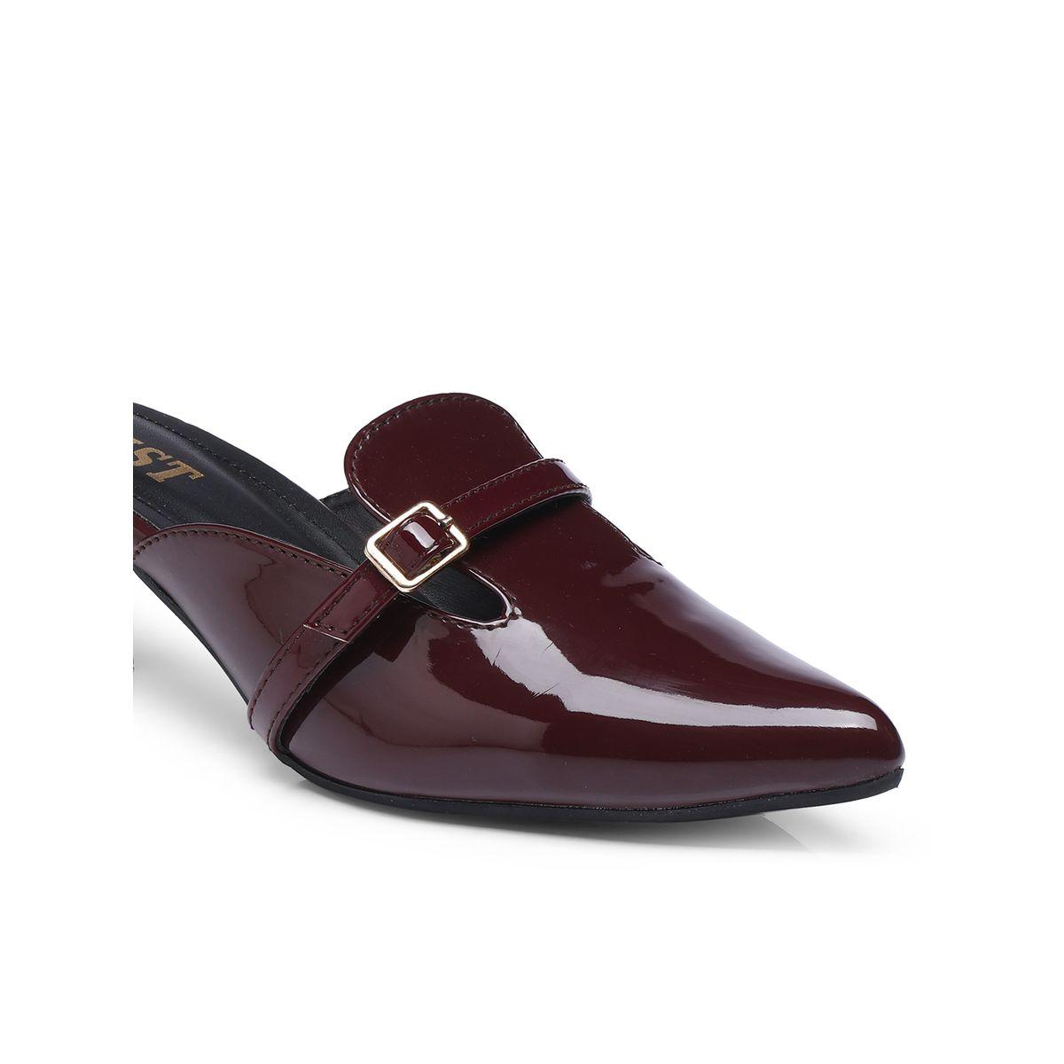 GNIST Buckle Detail Pointed Toe Kitten Heel Mules-women-shoes-heels-image-3