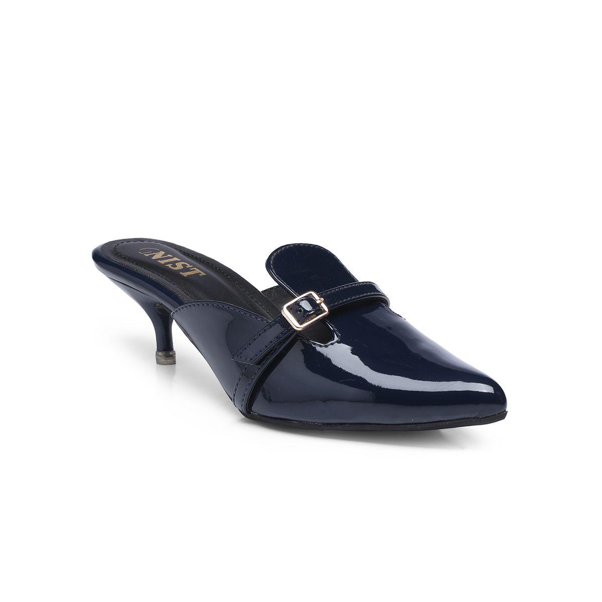 GNIST Buckle Detail Pointed Toe Kitten Heel Mules-women-shoes-heels-image-2