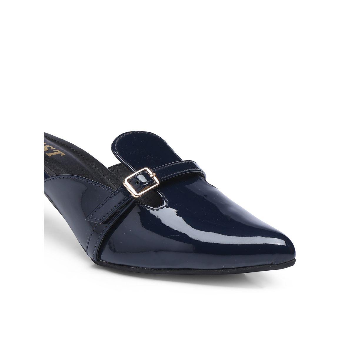 GNIST Buckle Detail Pointed Toe Kitten Heel Mules-women-shoes-heels-image-3