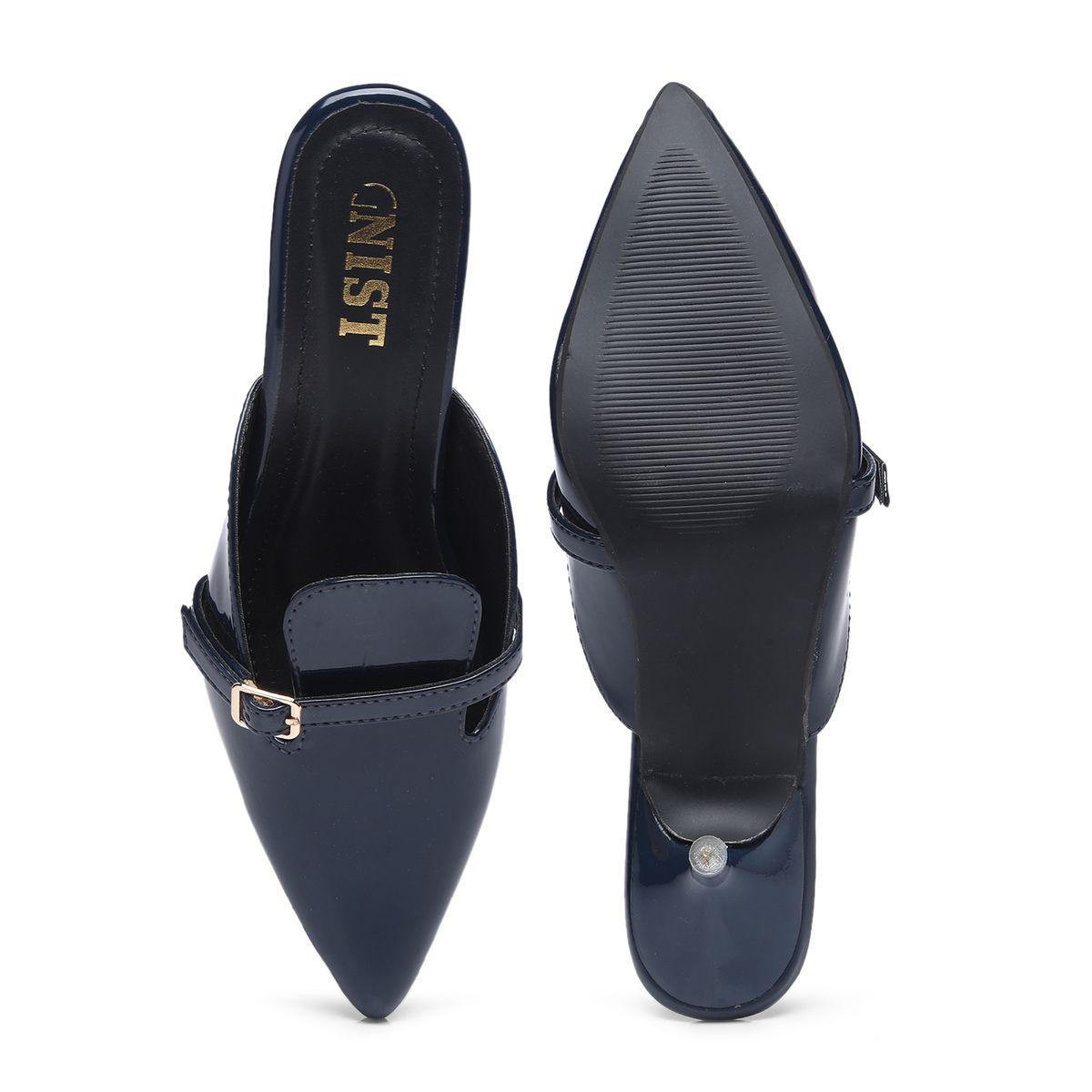 GNIST Buckle Detail Pointed Toe Kitten Heel Mules-women-shoes-heels-image-7