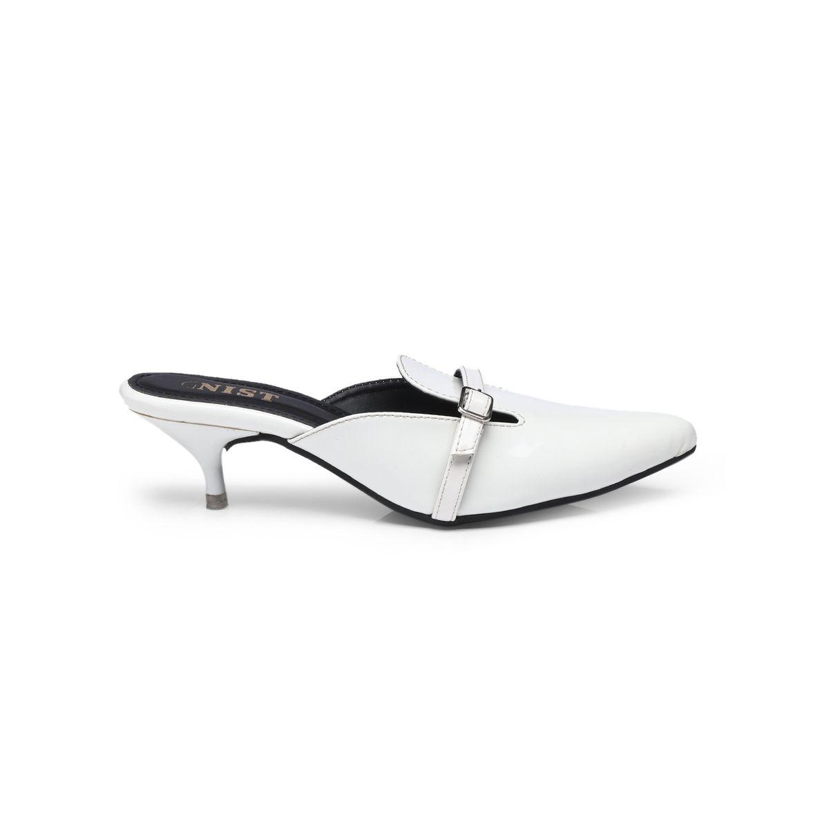 GNIST Buckle Detail Pointed Toe Kitten Heel Mules-women-shoes-heels-image-5