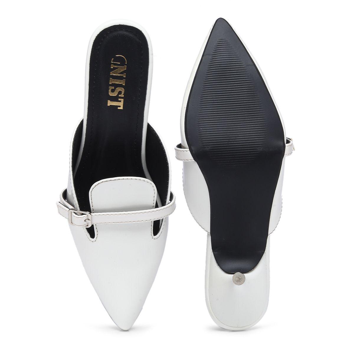 GNIST Buckle Detail Pointed Toe Kitten Heel Mules-women-shoes-heels-image-7