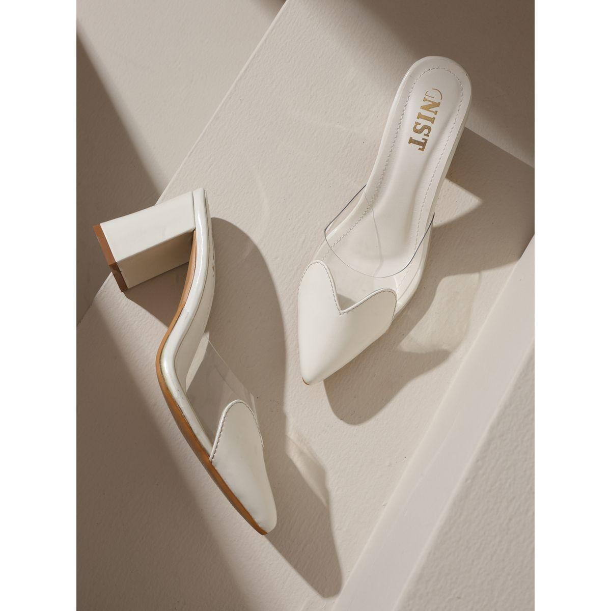 GNIST Plain Pointed Toe Block Heel Mules-women-shoes-heels-image-1