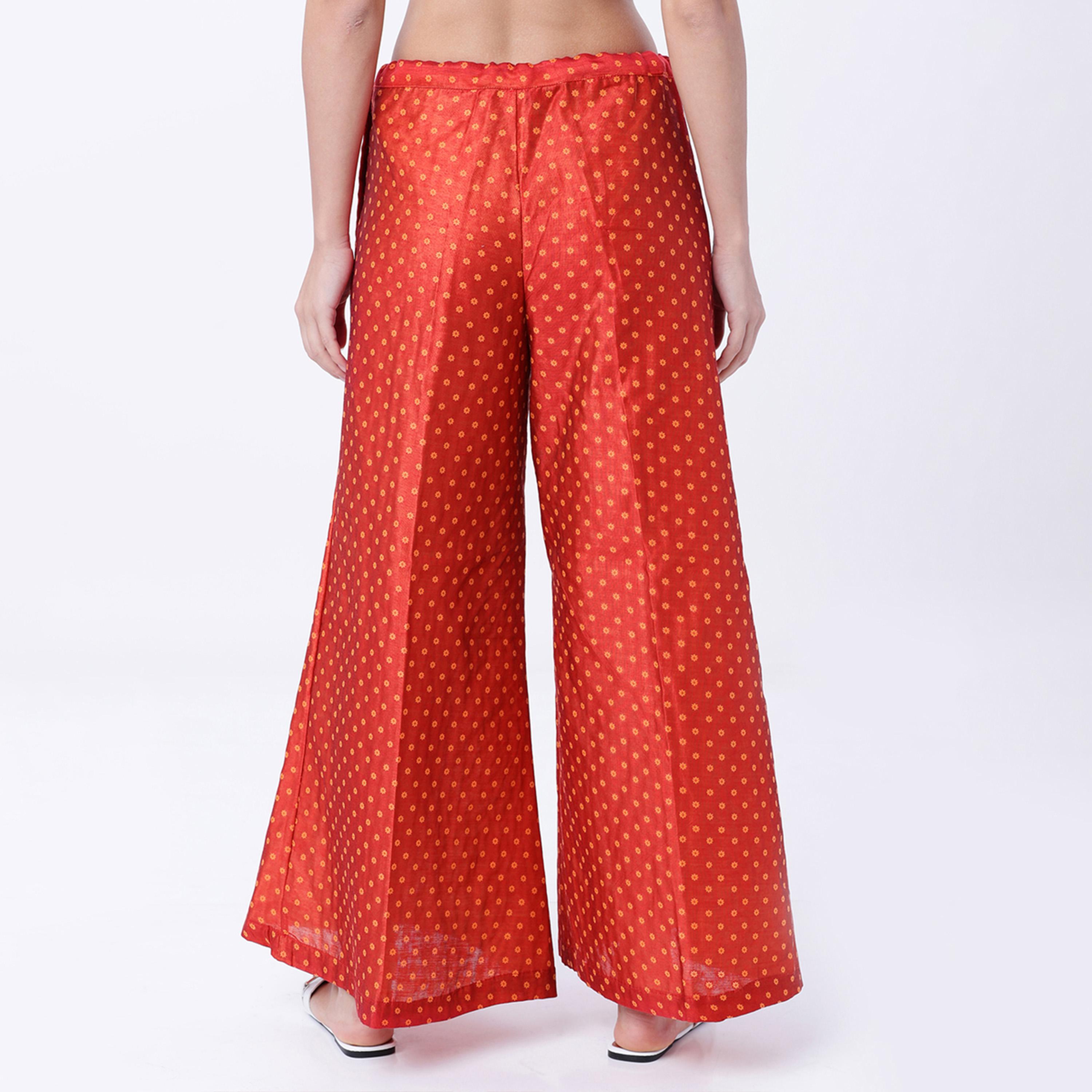 Vishudh X Styli Women Red Regular Fit Printed Parallel Trousers-women-clothing-bottoms-trousers-image-3