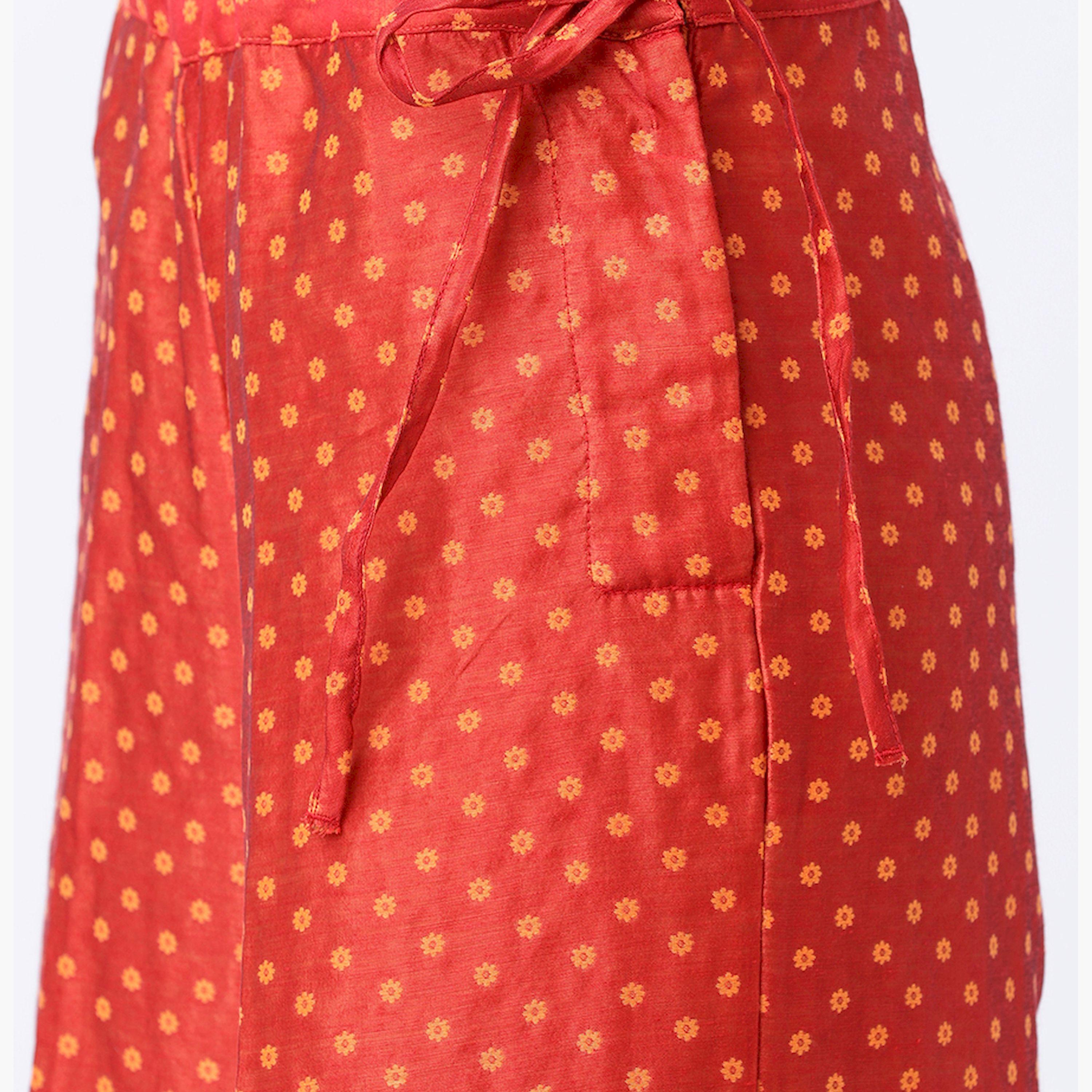 Vishudh X Styli Women Red Regular Fit Printed Parallel Trousers-women-clothing-bottoms-trousers-image-4