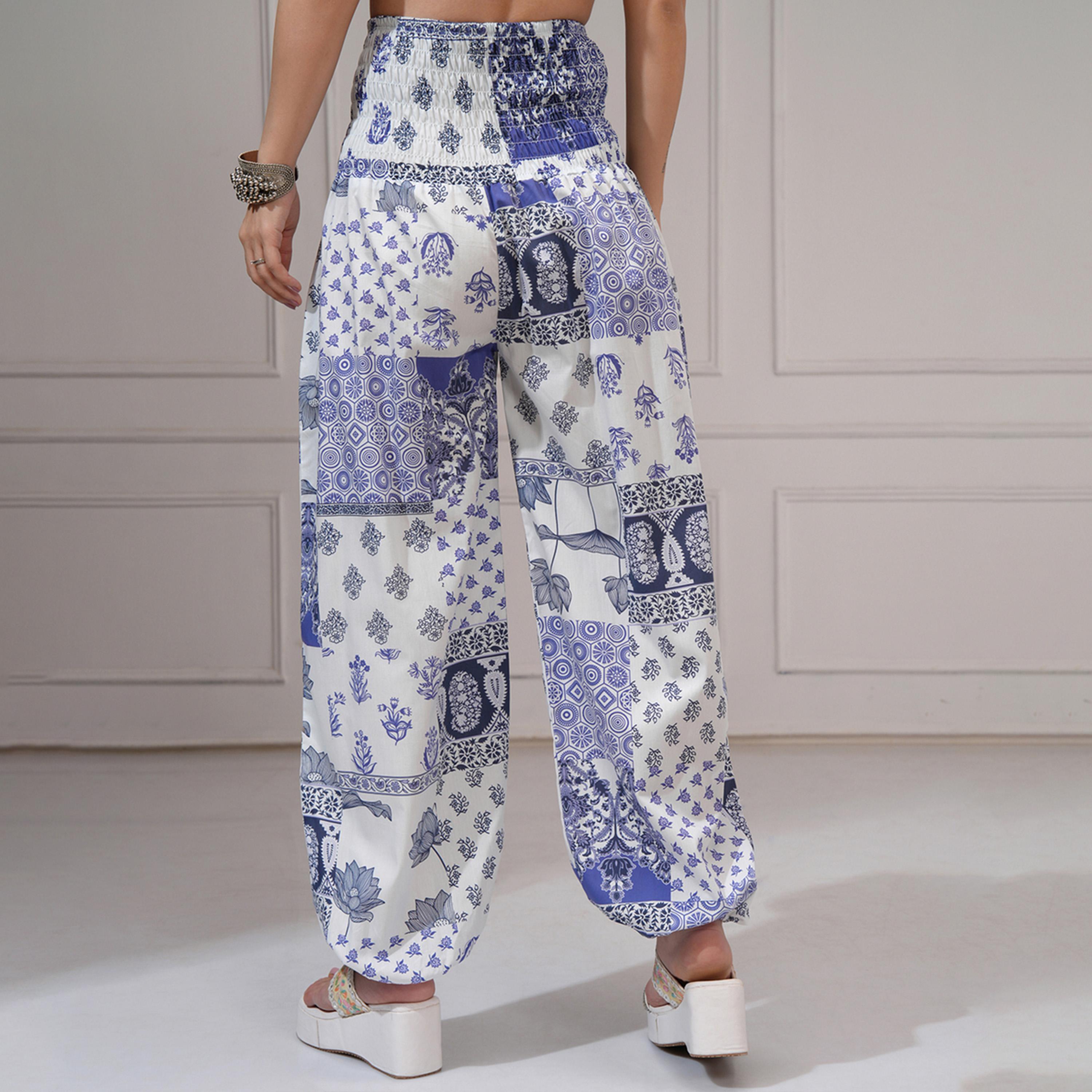 فيشود × ستايلي - بنطال نسائي مطبوع بزخارف عرقية-women-clothing-bottoms-trousers-image-3