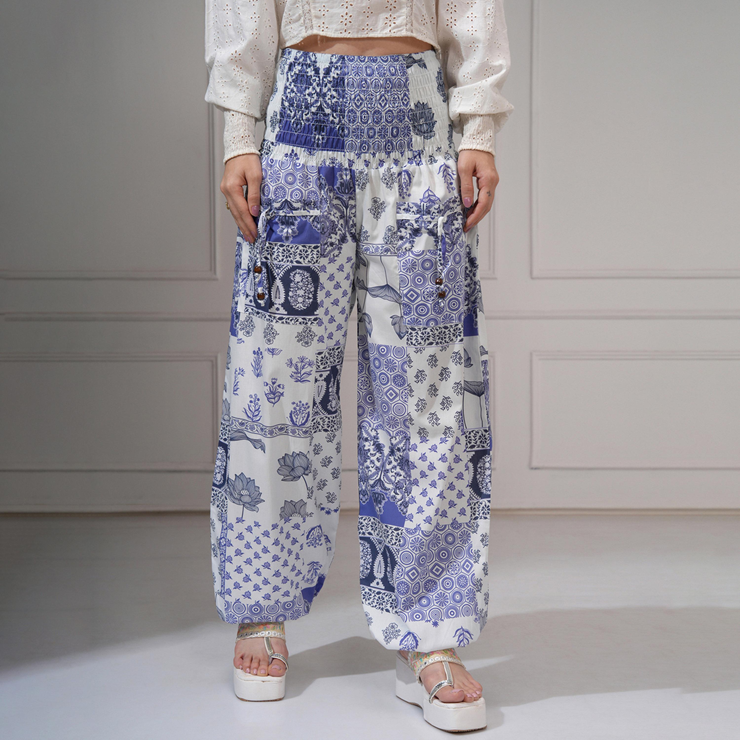فيشود × ستايلي - بنطال نسائي مطبوع بزخارف عرقية-women-clothing-bottoms-trousers-image-6