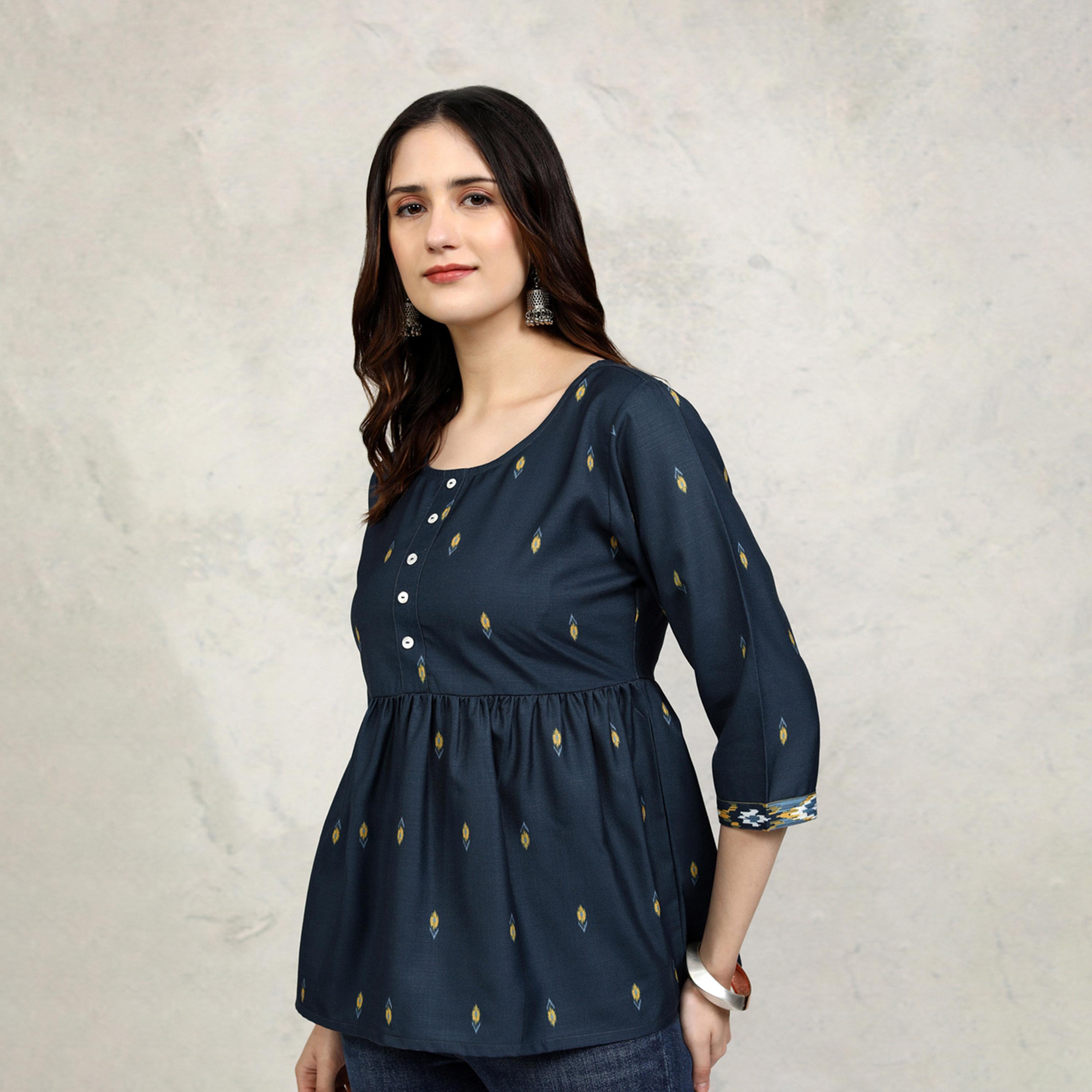 Vishudh X Styli Women Ethnic Motifs Printed Ethnic Empire Top-women-clothing-ethnicwear-kurtas-image-1