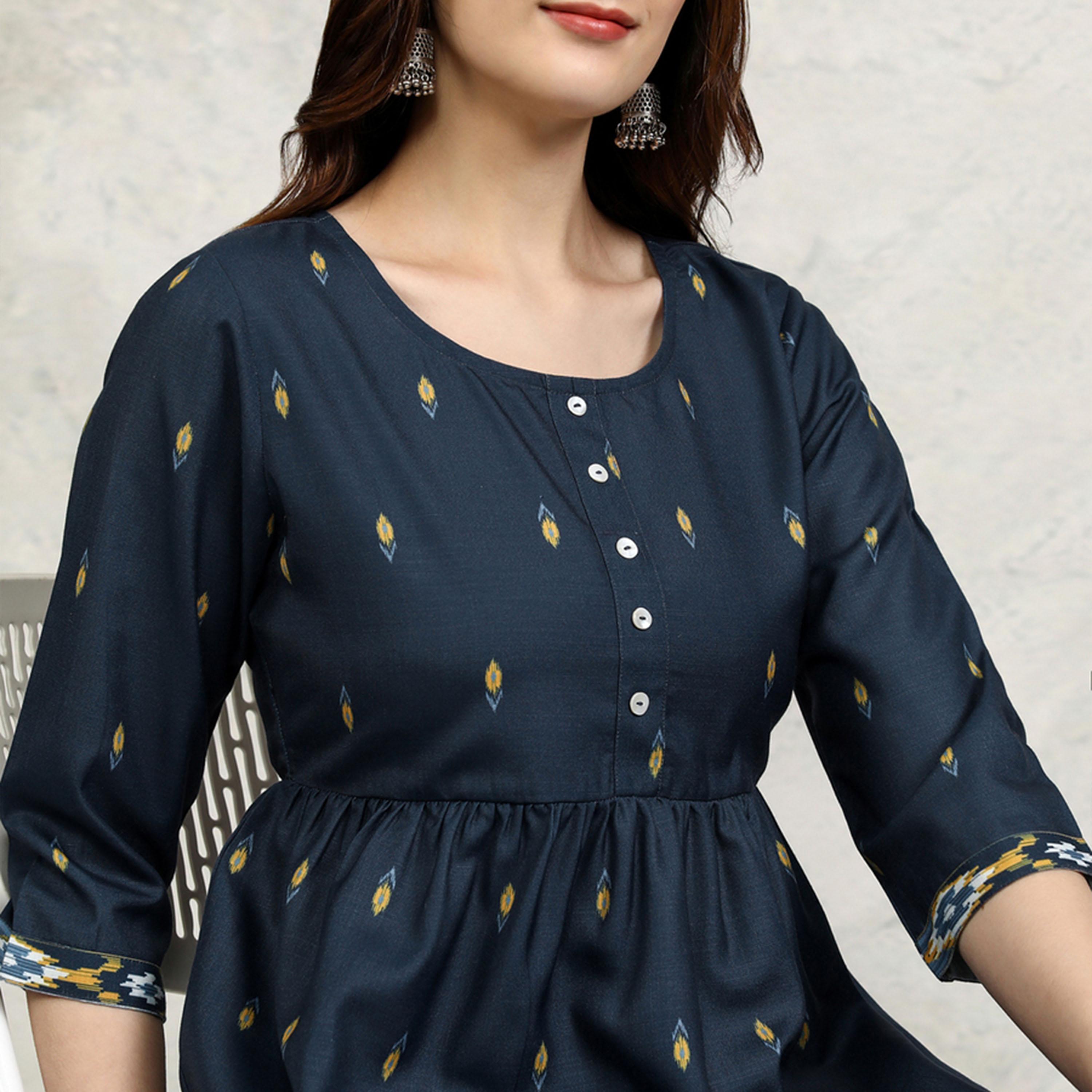 Vishudh X Styli Women Ethnic Motifs Printed Ethnic Empire Top-women-clothing-ethnicwear-kurtas-image-4
