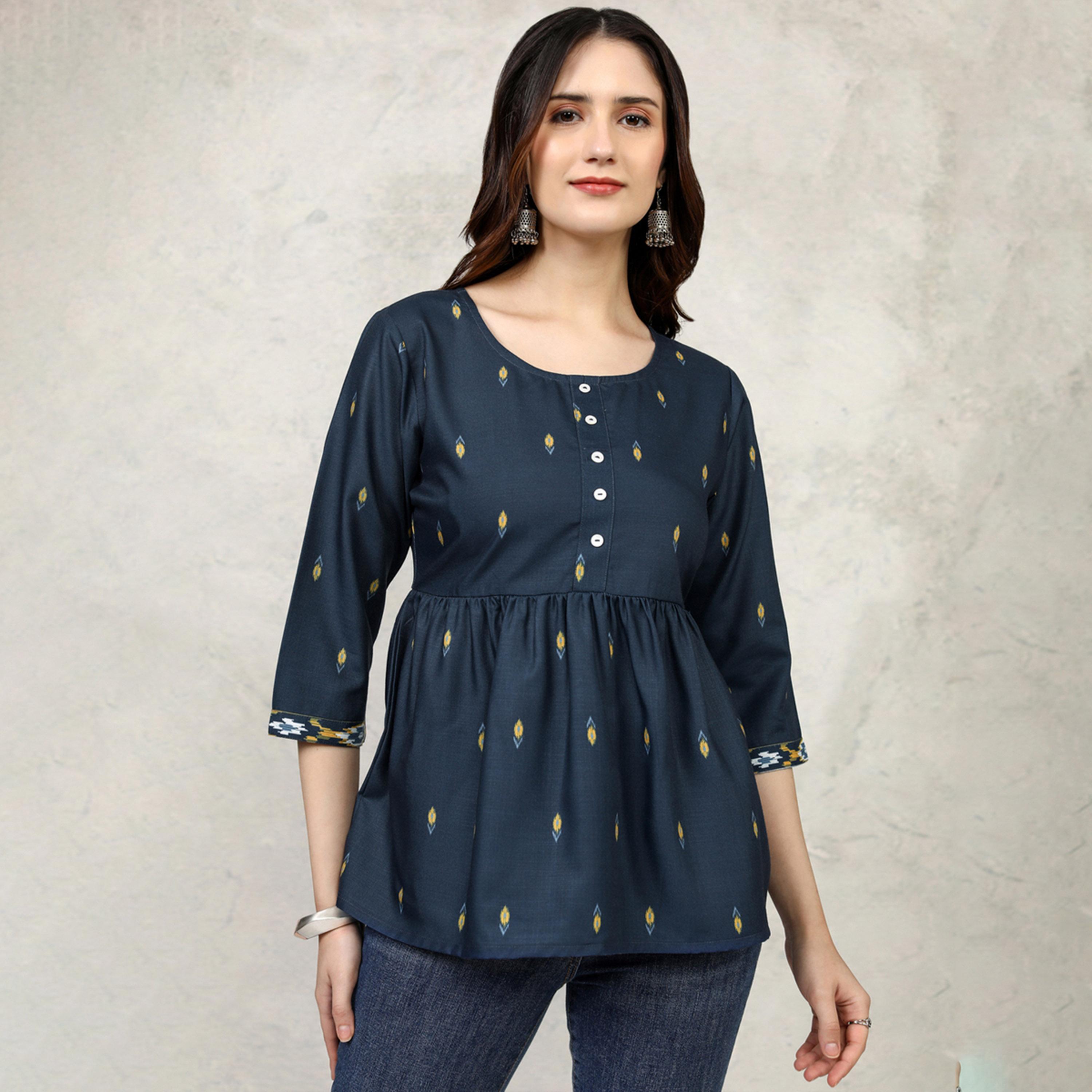 Vishudh X Styli Women Ethnic Motifs Printed Ethnic Empire Top-women-clothing-ethnicwear-kurtas-image-6