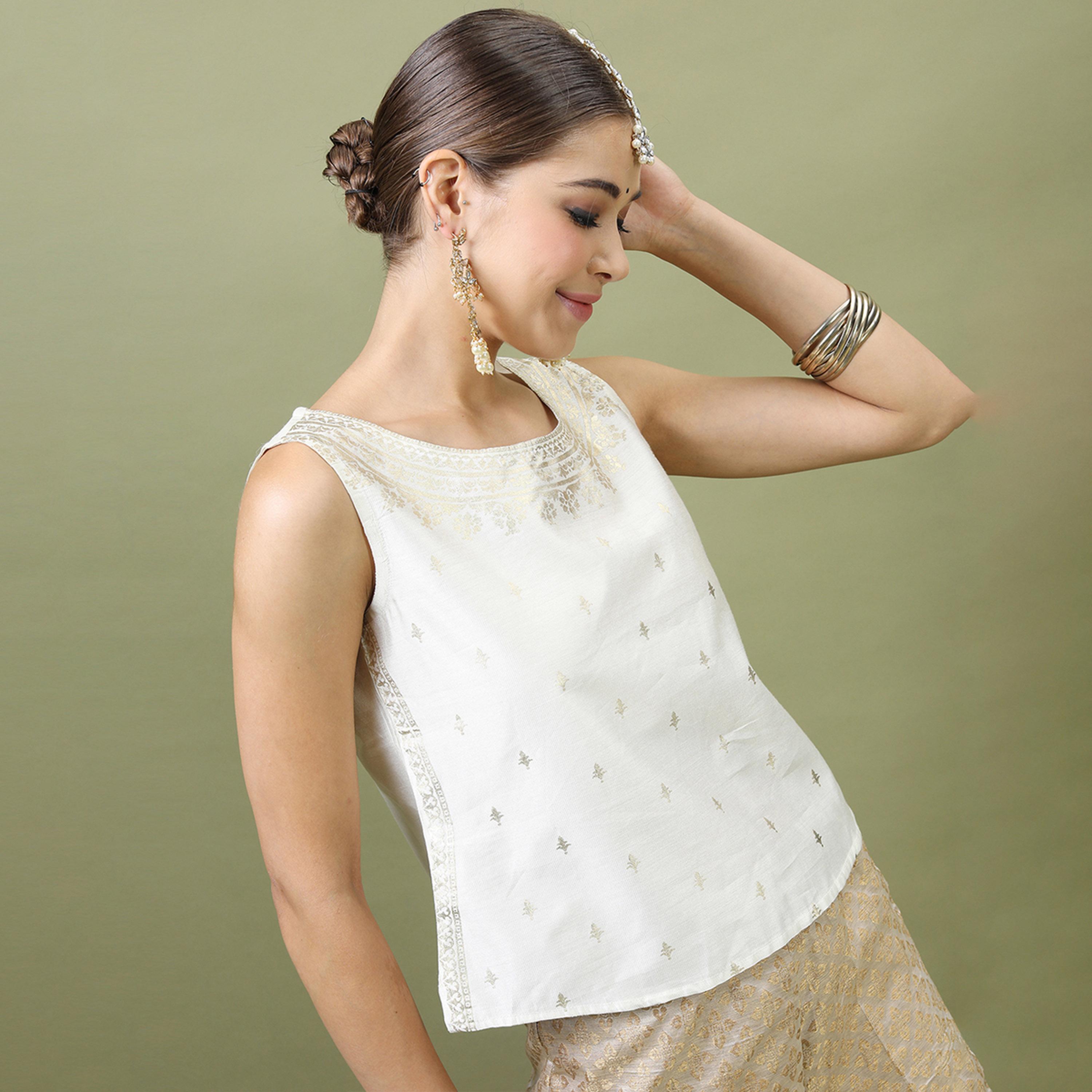 فيشود × ستايلي - بلوزة نسائية برقبة دائرية مطبوعة بزخارف عرقية-women-clothing-shirtsandblouses-blouses-image-6