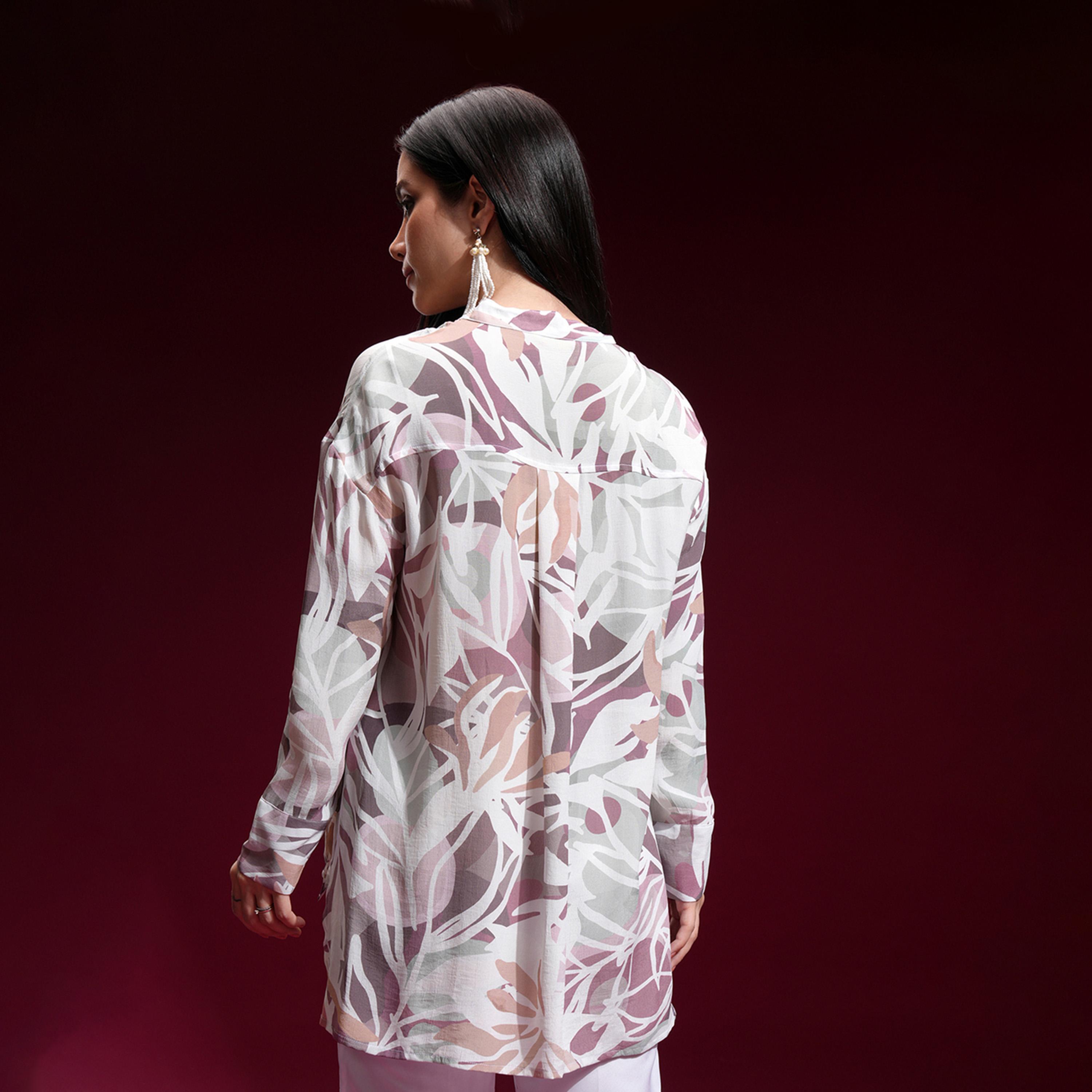 Vishudh X Styli Women Mandarin Collar Floral Printed Casual Shirt-women-clothing-shirtsandblouses-shirts-image-3