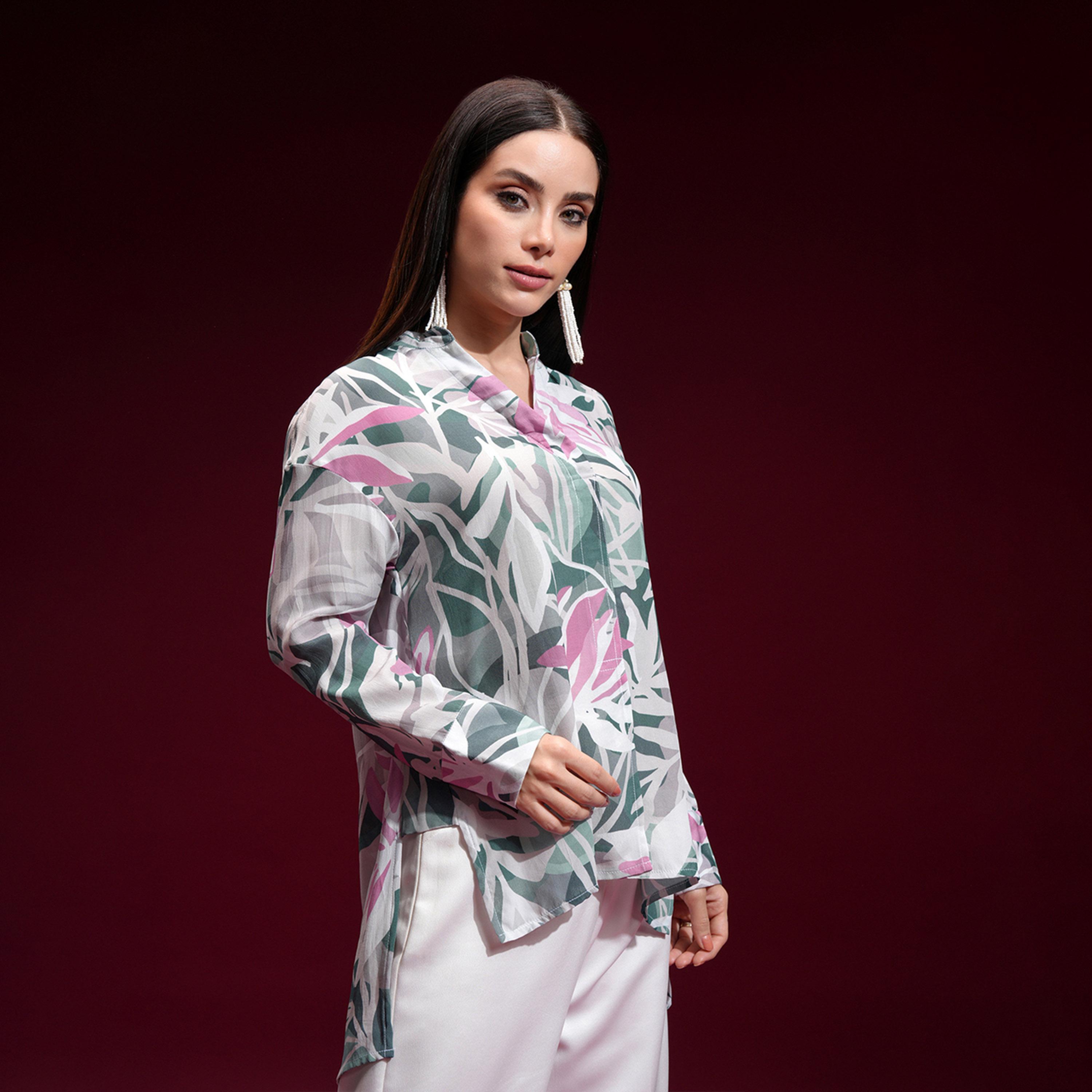 Vishudh X Styli Women Mandarin Collar Floral Printed Casual Shirt-women-clothing-shirtsandblouses-shirts-image-6