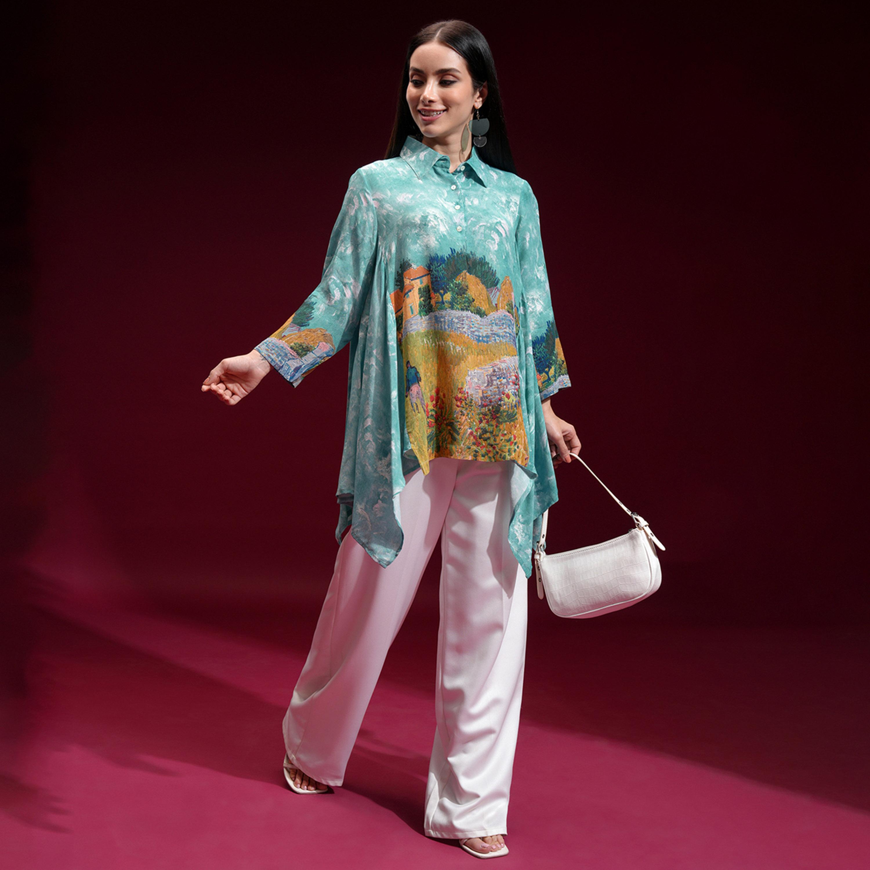 Vishudh X Styli Graphic Printed Shirt Style Top-women-clothing-shirtsandblouses-shirts-image-1