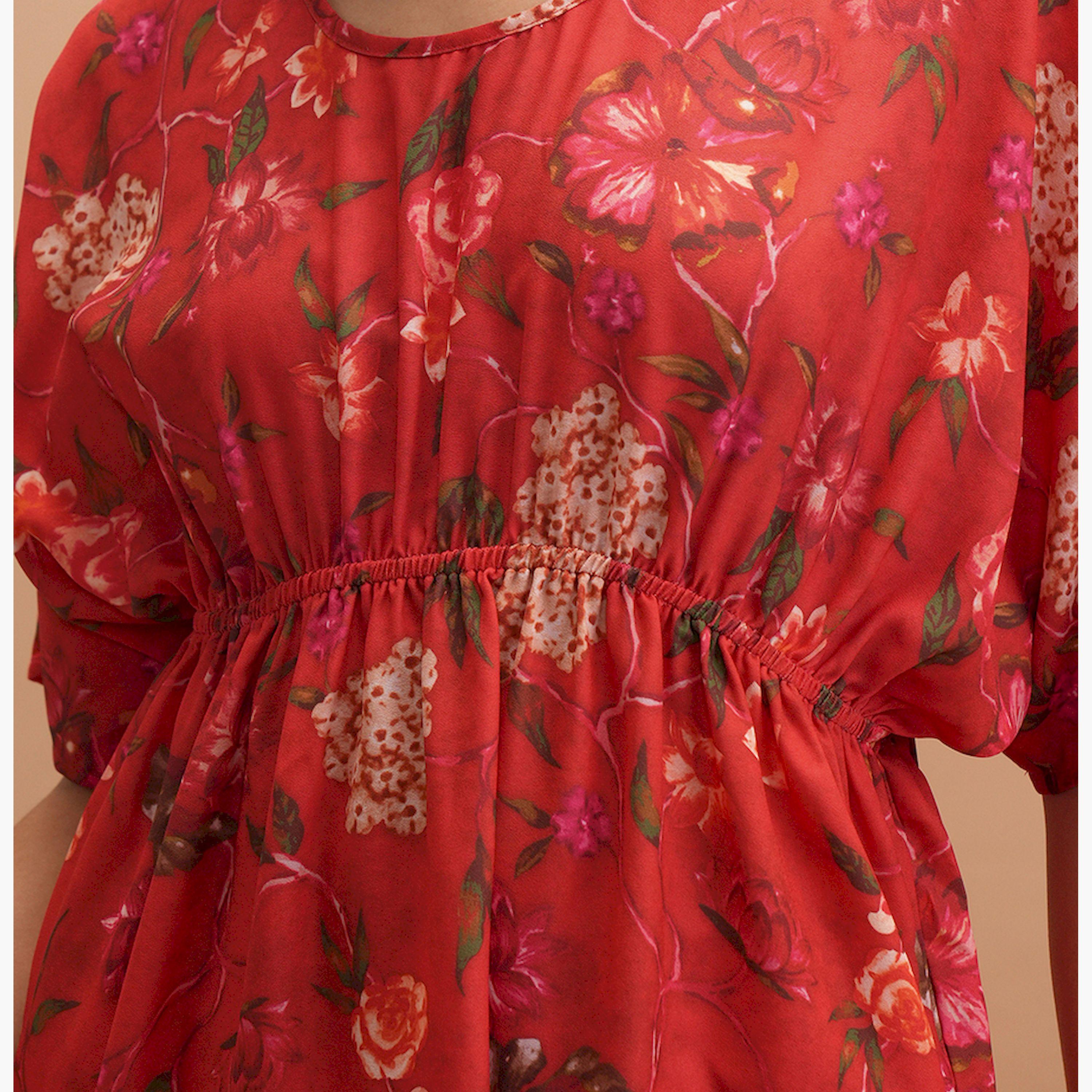 Vishudh X Styli Printed Round Neck Kaftan With Pants Co-Ords-women-clothing-coordsets-image-5