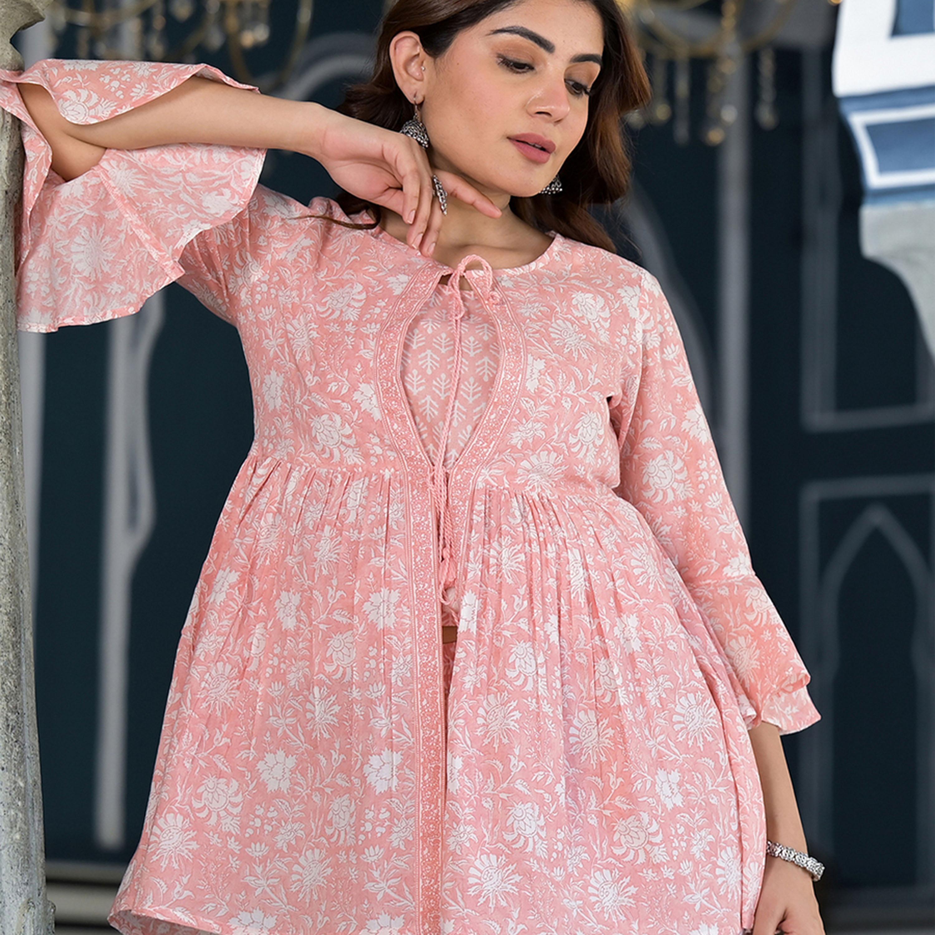 فيشود × ستايلي - جاكيت من القطن الخالص بطبعة أزهار مع بنطال وقطعة داخلية-women-clothing-coordsets-image-2