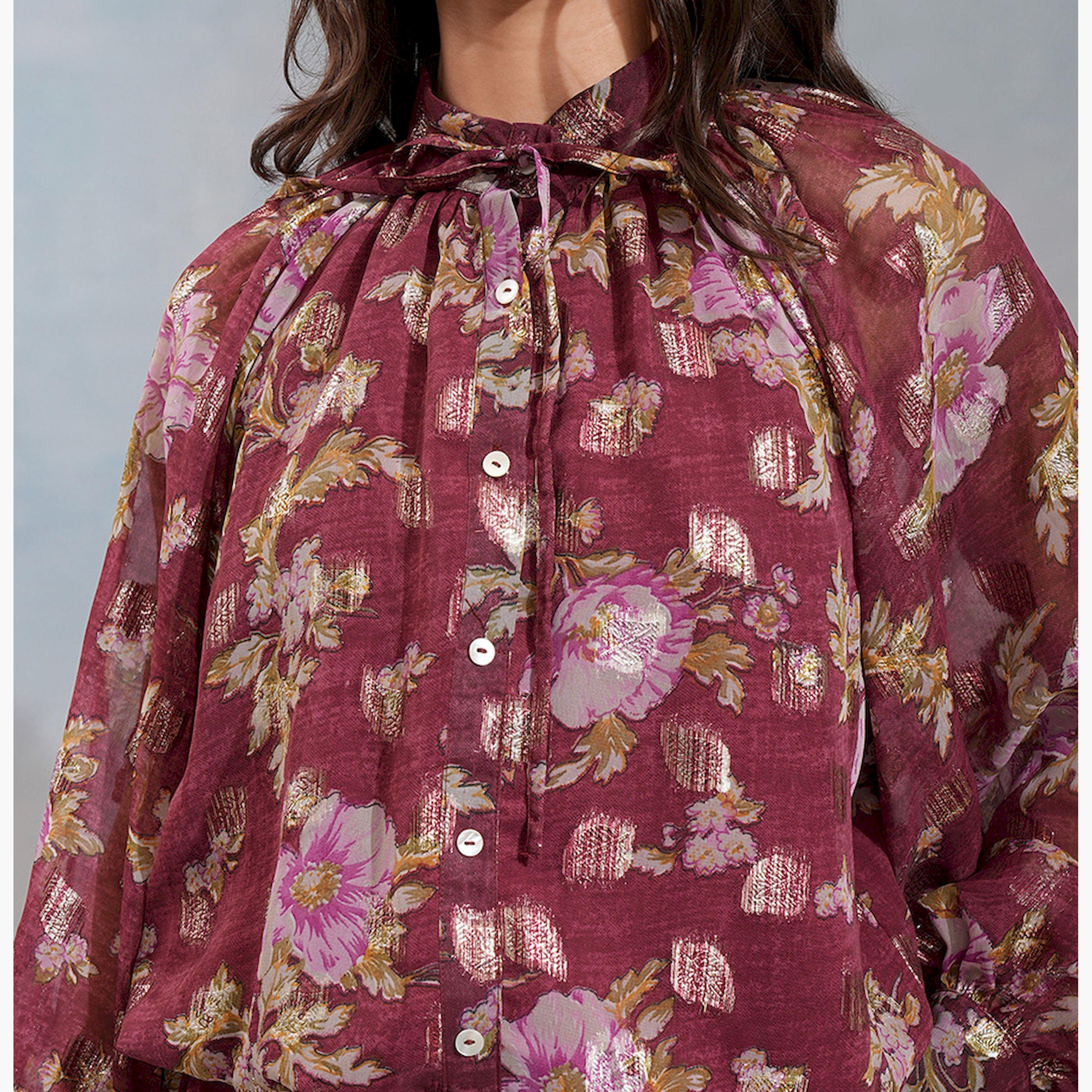 Vishudh X Styli Floral Printed Tie-Up Neck Top With Joggers-women-clothing-coordsets-image-5