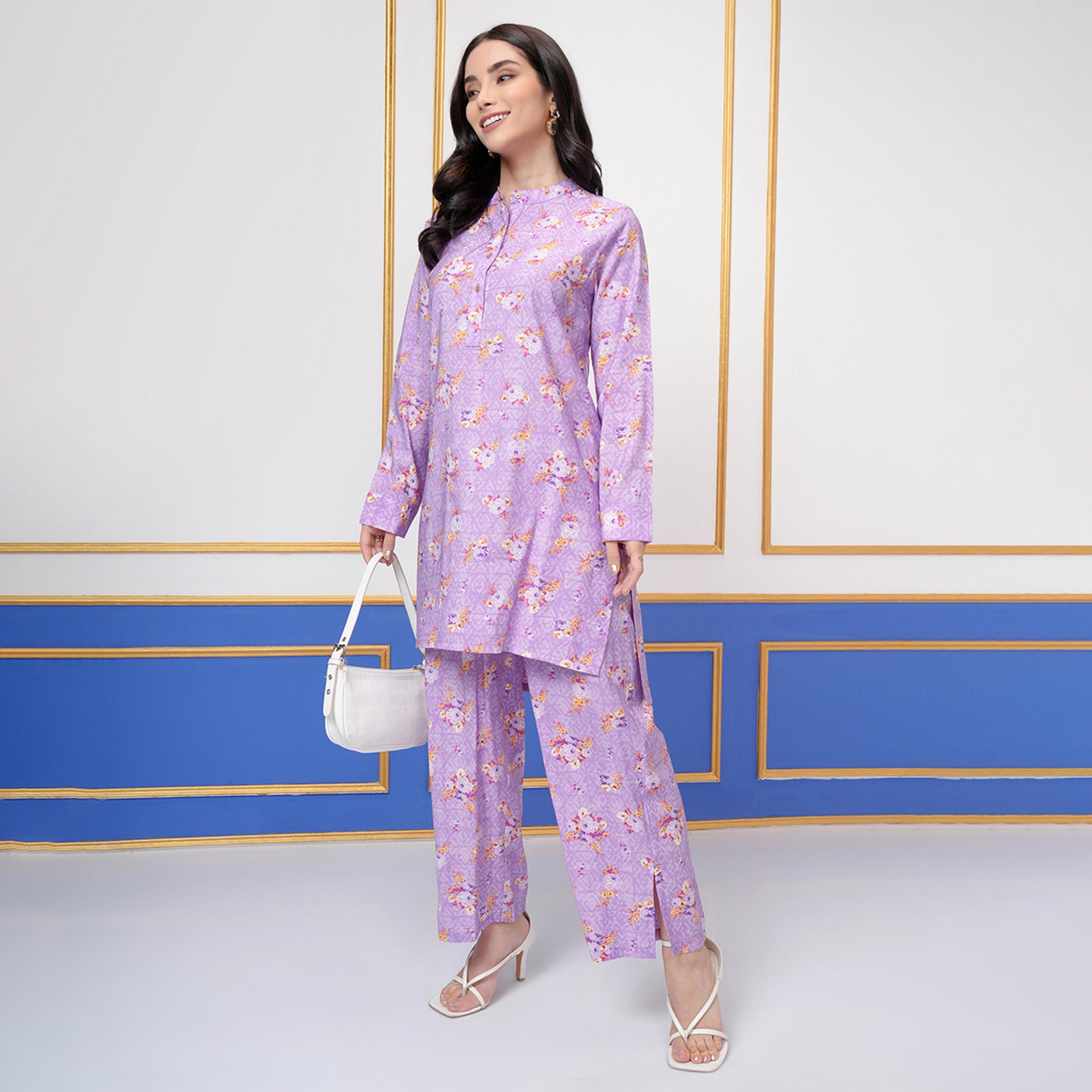 Vishudh X Styli Floral Printed Band Collar Long Sleeves Top & Palazzo-women-clothing-coordsets-image-1