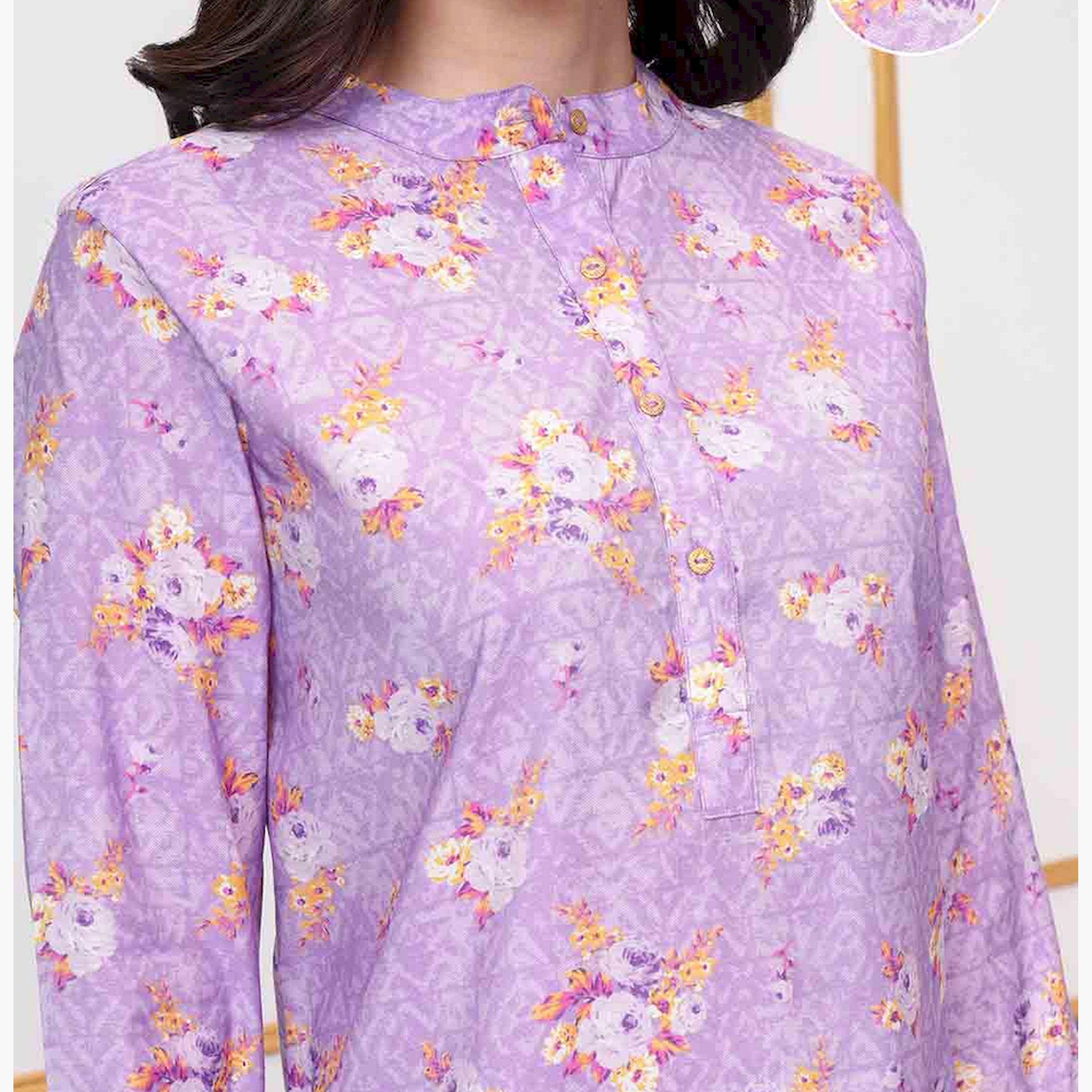 Vishudh X Styli Floral Printed Band Collar Long Sleeves Top & Palazzo-women-clothing-coordsets-image-4