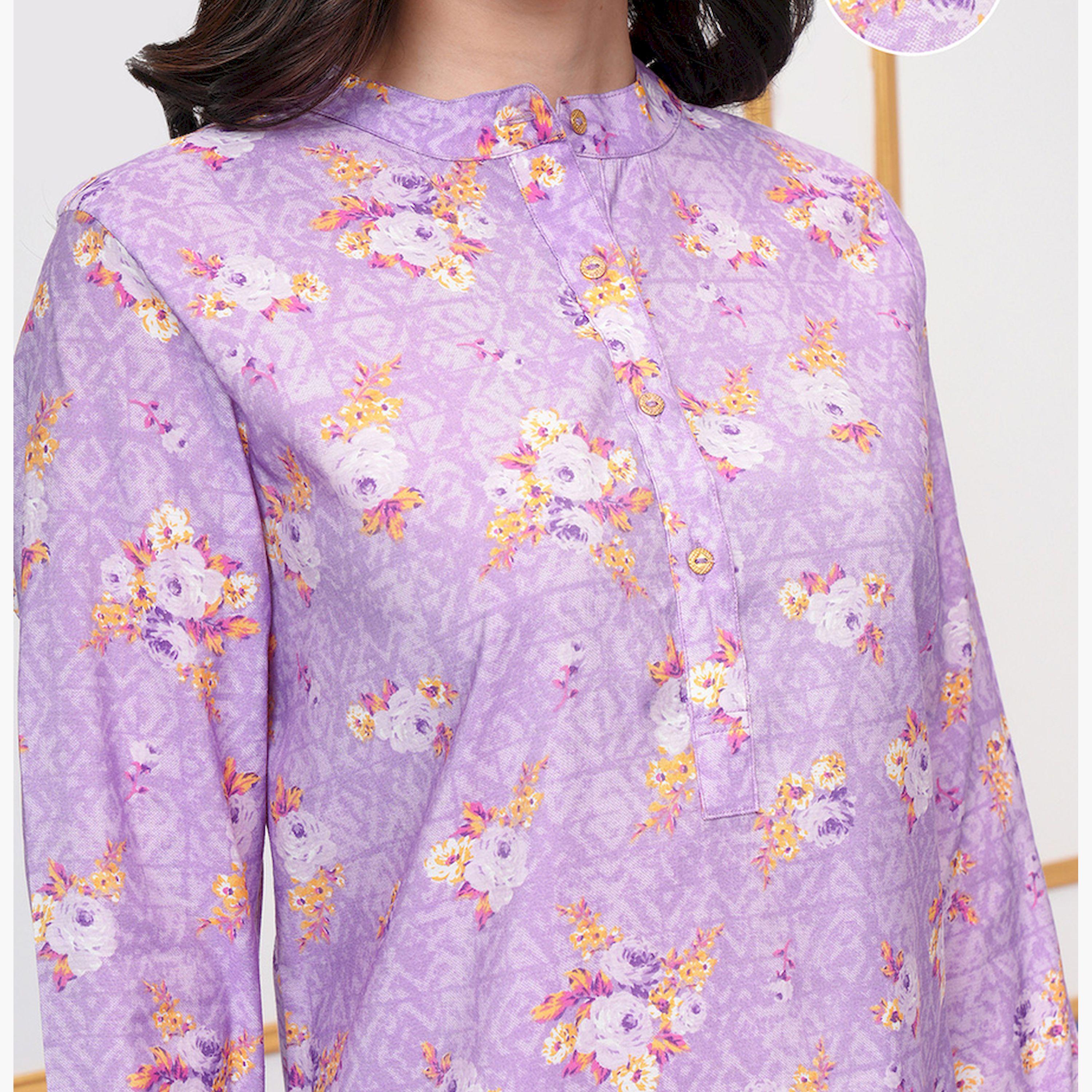 Vishudh X Styli Floral Printed Band Collar Long Sleeves Top & Palazzo-women-clothing-coordsets-image-5