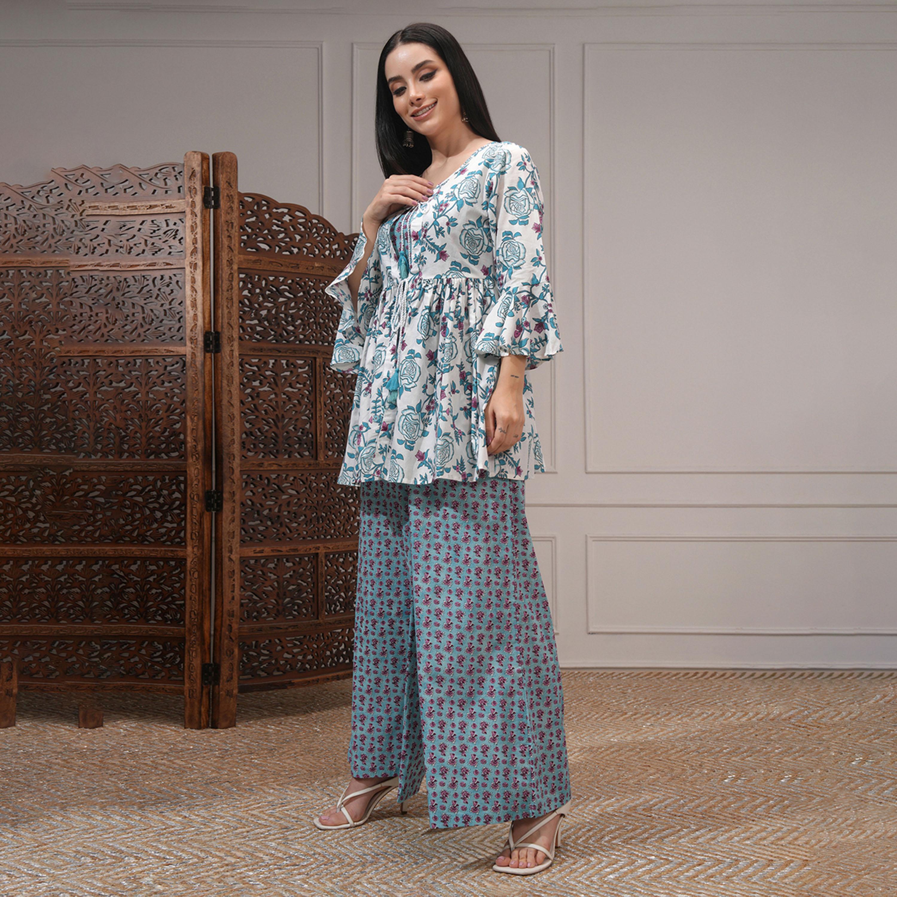 فيشود × ستايلي - طقم تونيك مطبوع من القطن الخالص مع بنطال-women-clothing-coordsets-image-2