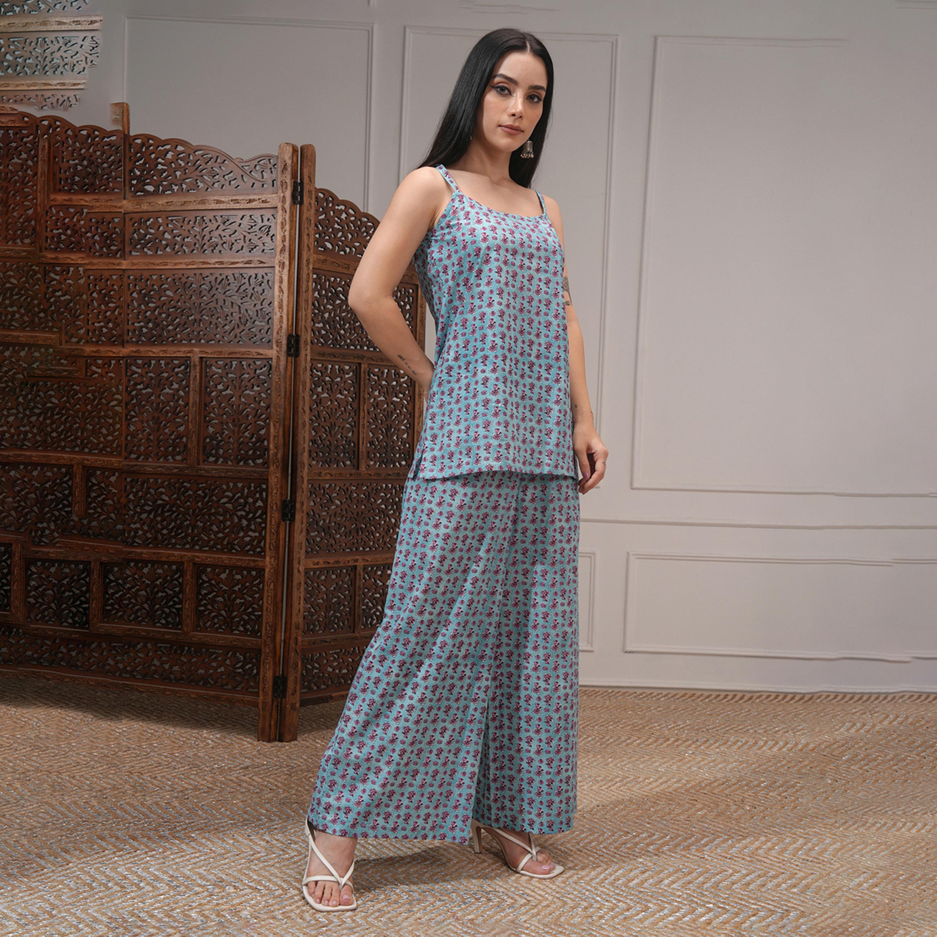 فيشود × ستايلي - طقم تونيك مطبوع من القطن الخالص مع بنطال-women-clothing-coordsets-image-4