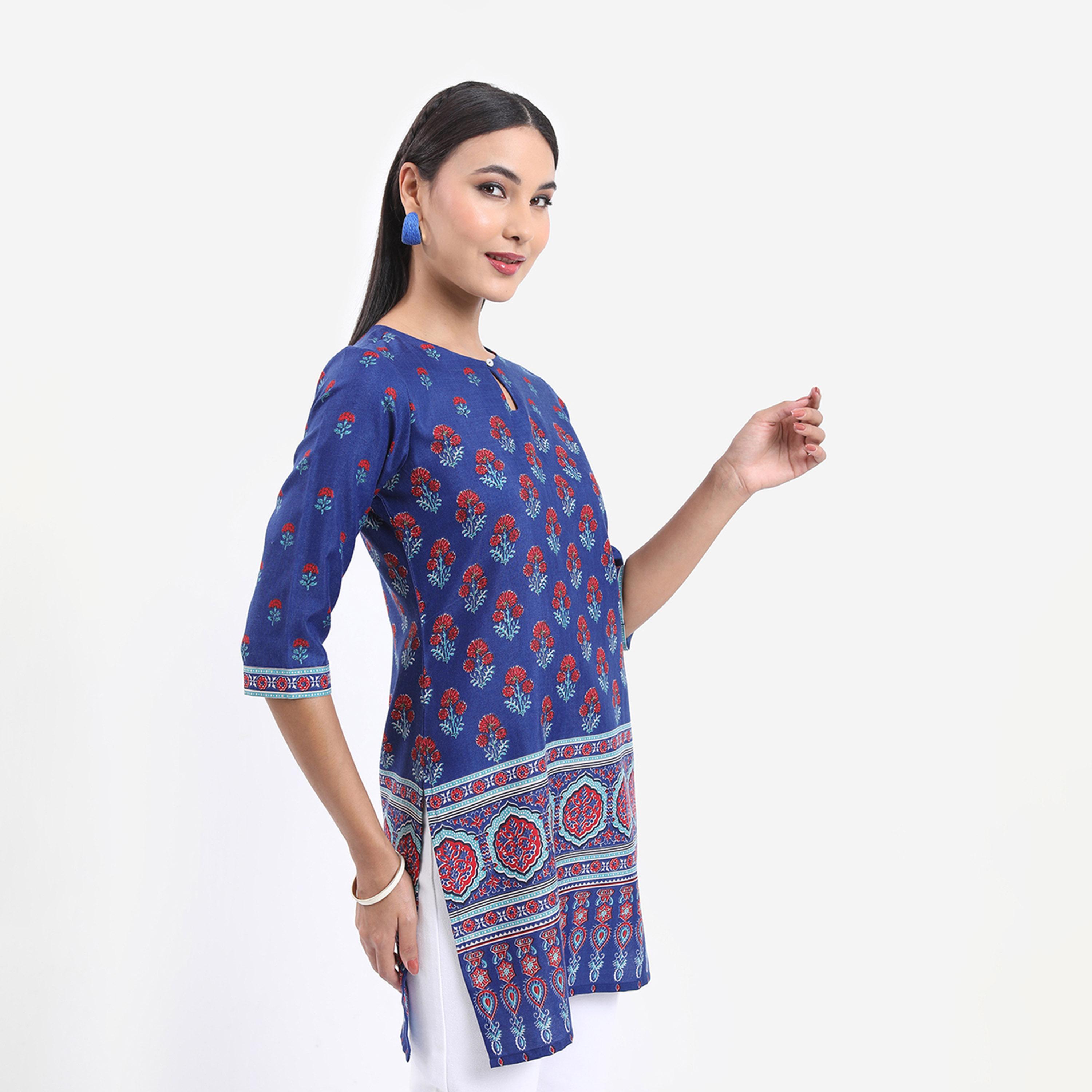 فيشود × ستايلي - كورتا مستقيمة بطبعة زهور-women-clothing-ethnicwear-kurtas-image-6