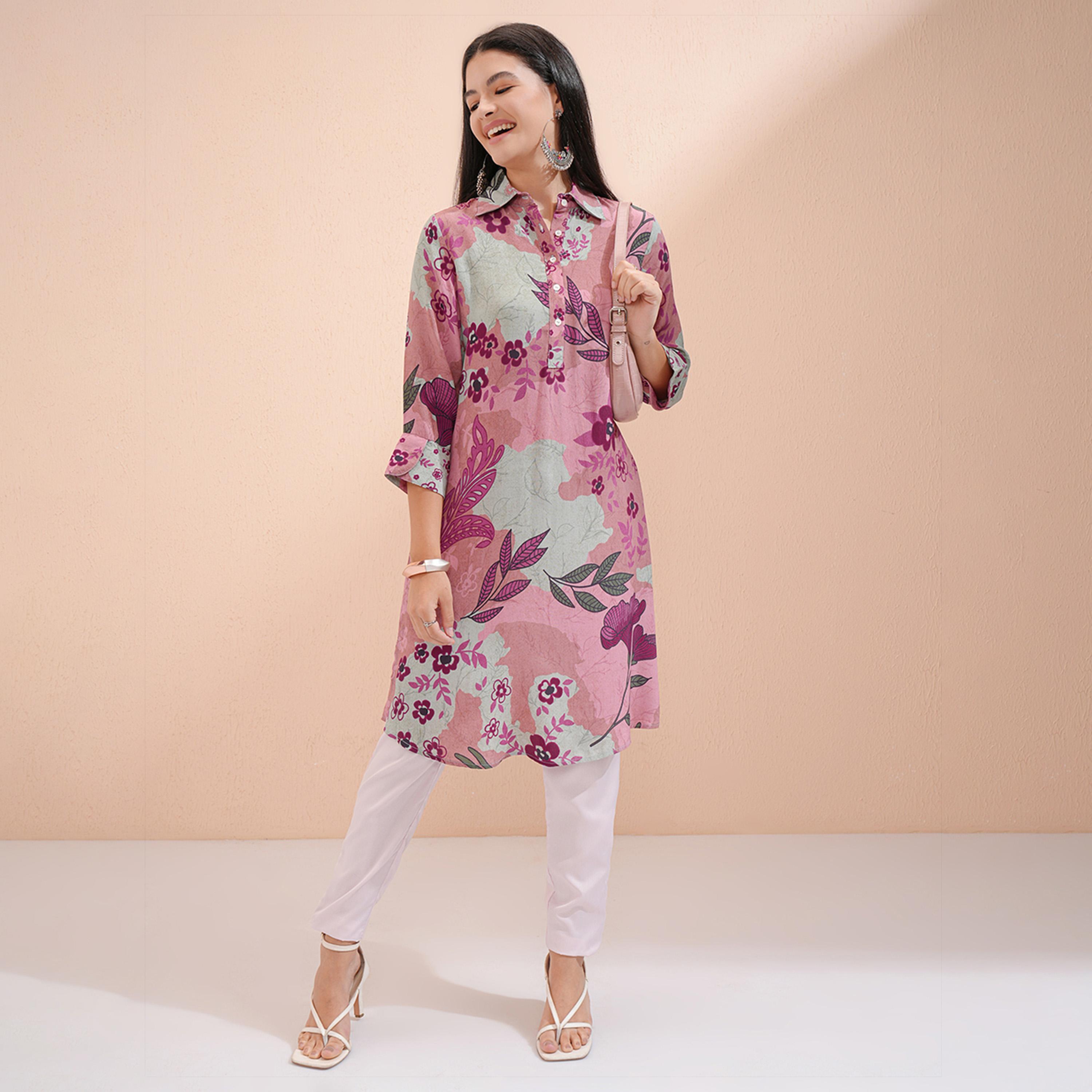 Vishudh X Styli Women Floral Printed Kurta-women-clothing-ethnicwear-kurtas-image-1
