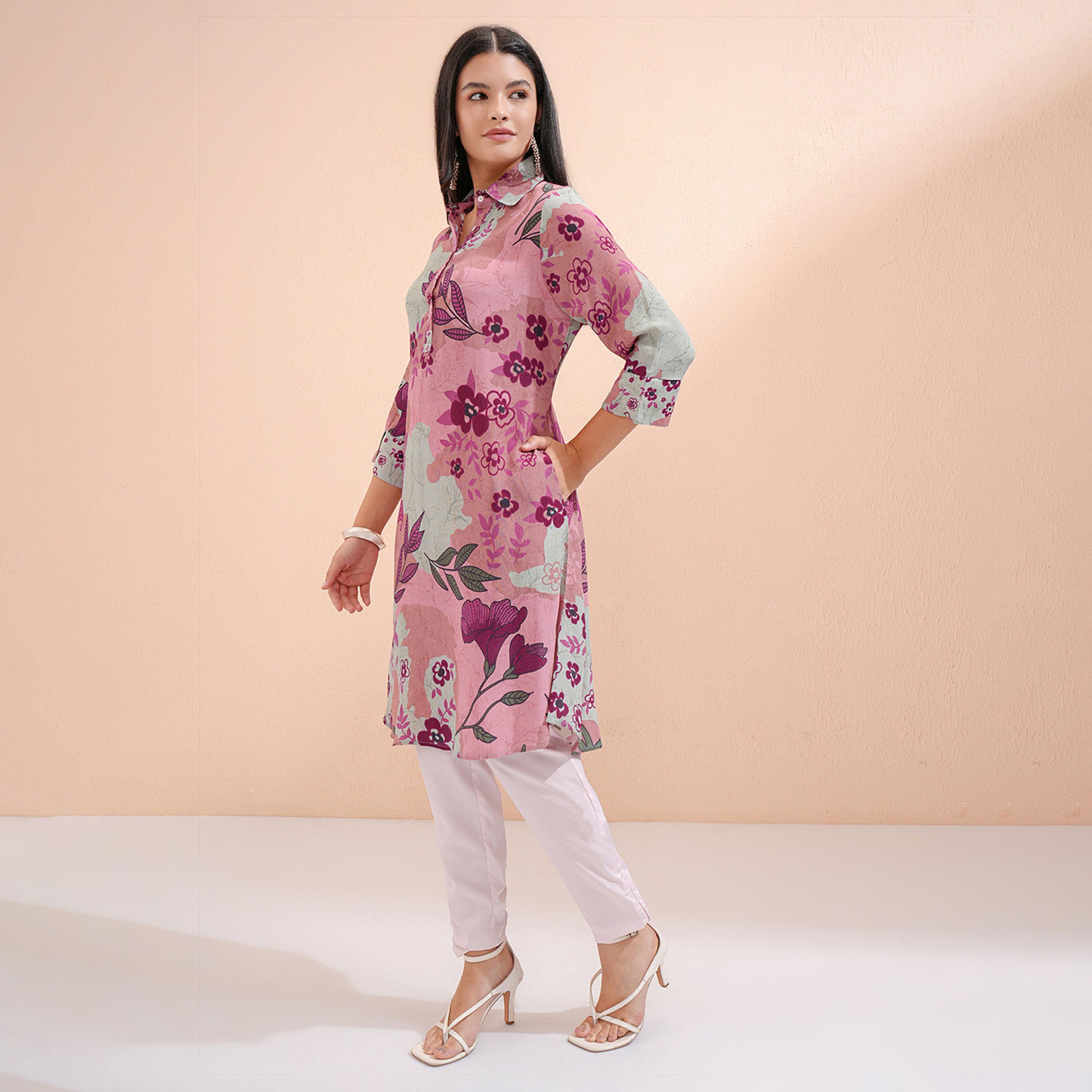 فيشود × ستايلي - كورتا نسائية مطبوعة بالزهور-women-clothing-ethnicwear-kurtas-image-2