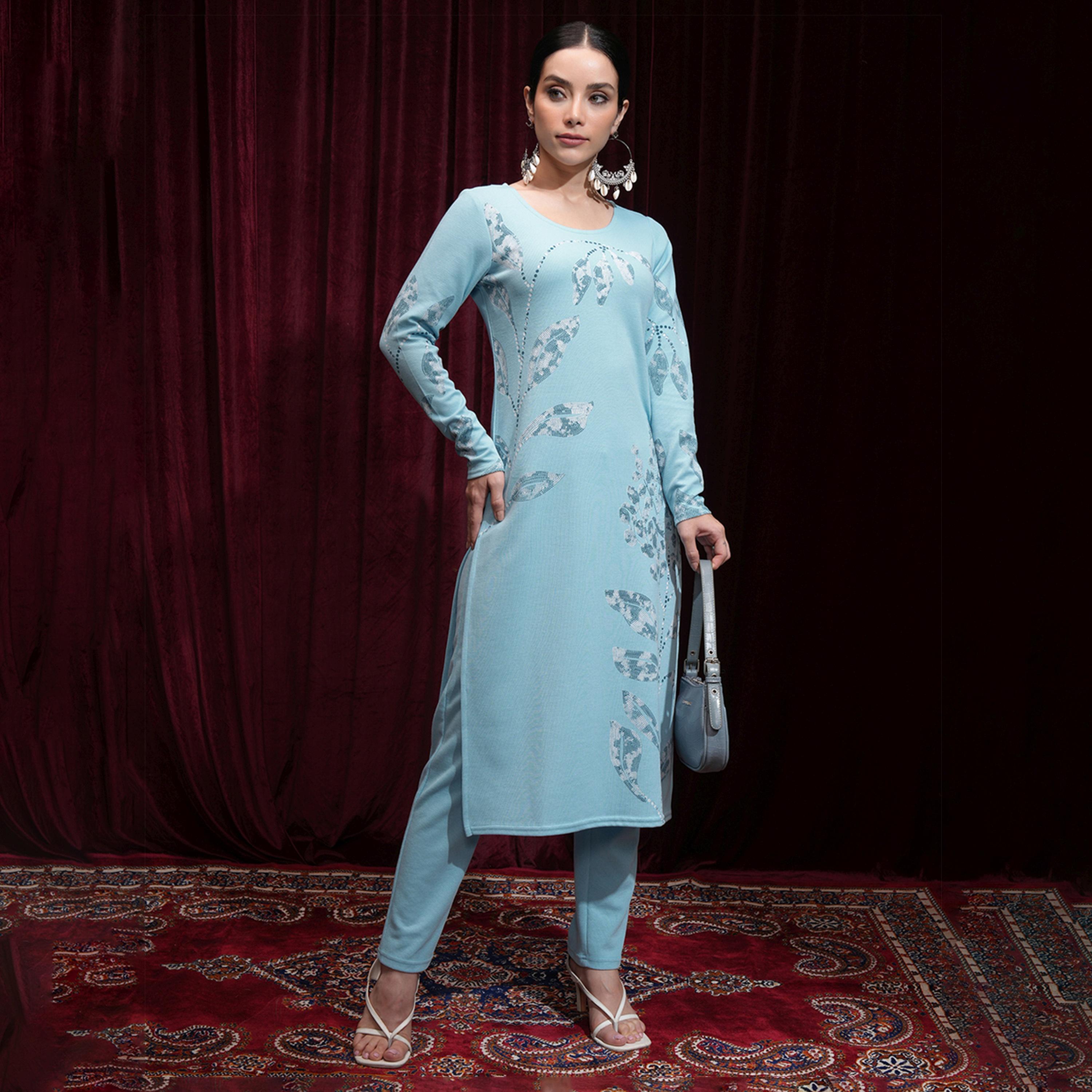 فيشود × ستايلي - كورتا نسائية مطبوعة بزخارف عرقية-women-clothing-ethnicwear-kurtas-image-1