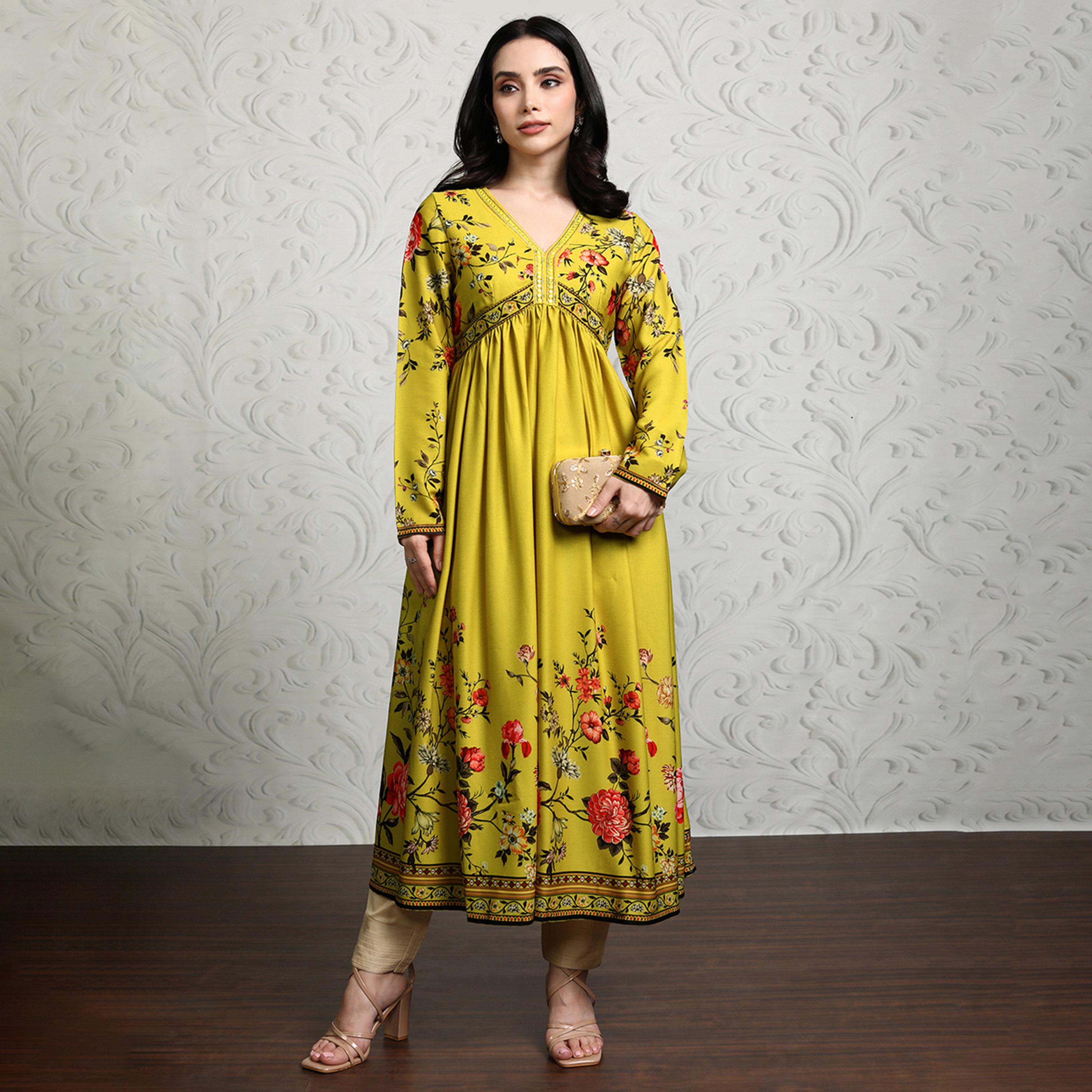 Vishudh X Styli Women Floral Printed Anarkali Kurta-women-clothing-ethnicwear-kurtas-image-1