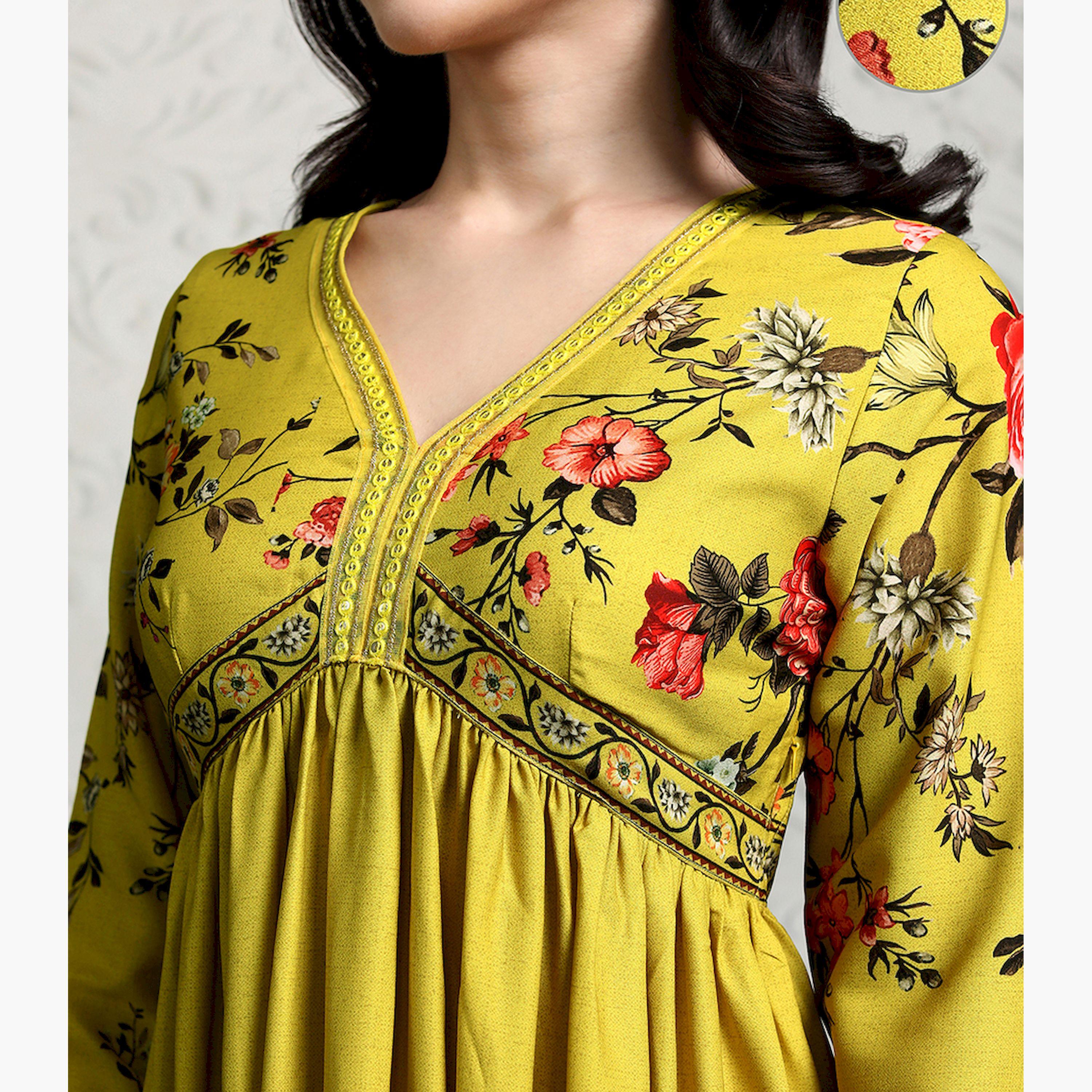 فيشود × ستايلي - كورتا أناركالي مطبوعة بالزهور للنساء-women-clothing-ethnicwear-kurtas-image-5