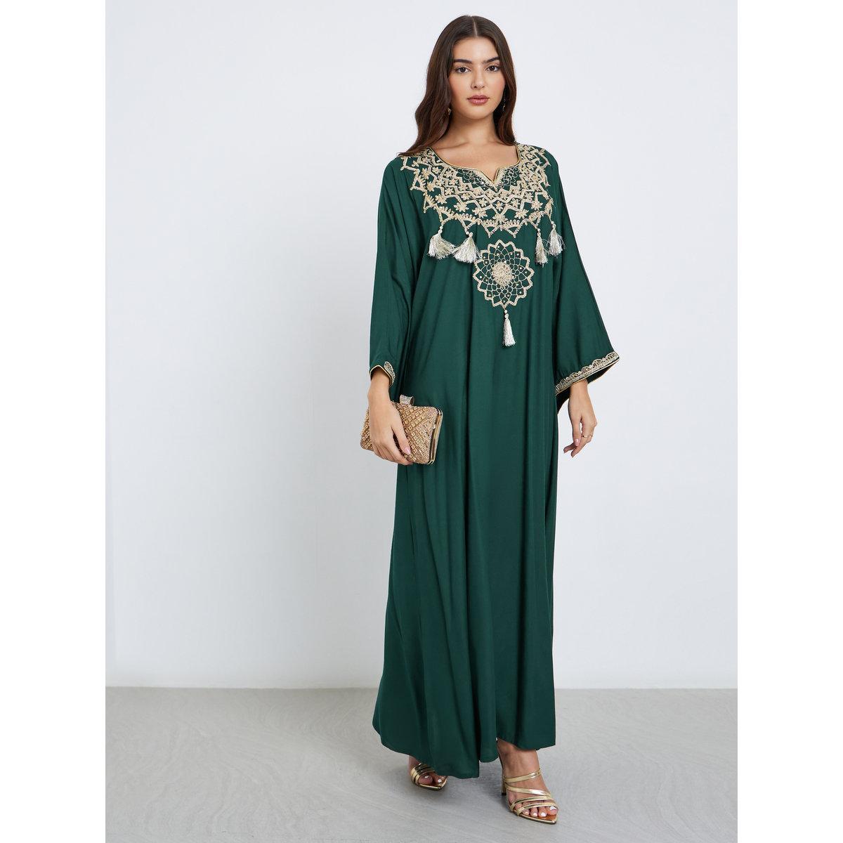 أميرة x ستايلي جلابية بتفاصيل مُطرزة-women-arabicclothing-jalabiyas-image-1
