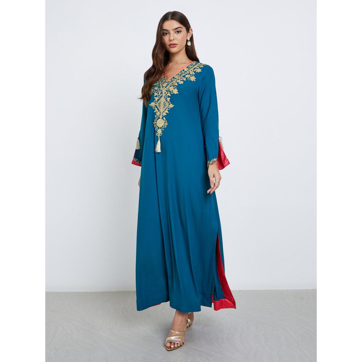 أميرة x ستايلي جلابية بتفاصيل مُطرزة-women-arabicclothing-jalabiyas-image-1