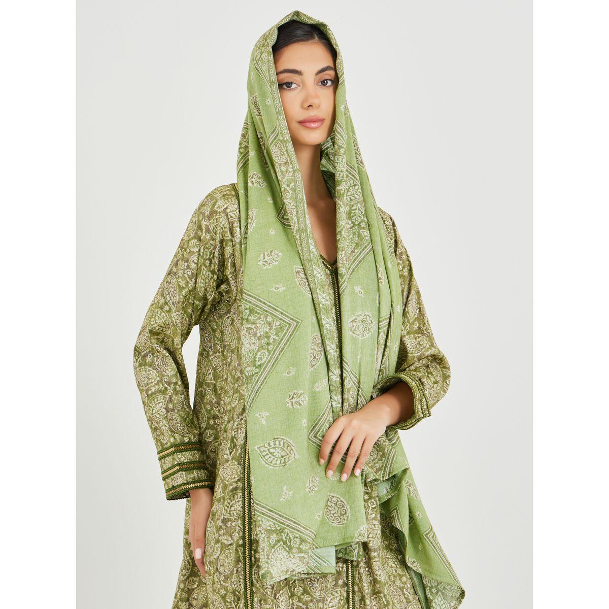 جلابية مطبعة بالكامل مع تفاصيل دانتيل-women-arabicclothing-jalabiyas-image-4