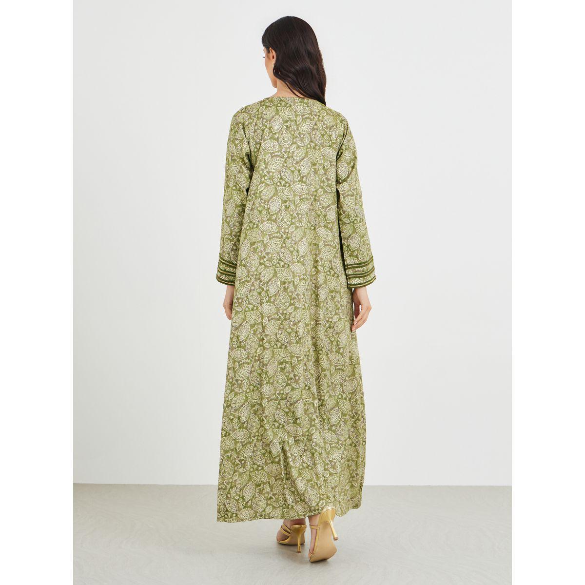 جلابية مطبعة بالكامل مع تفاصيل دانتيل-women-arabicclothing-jalabiyas-image-5
