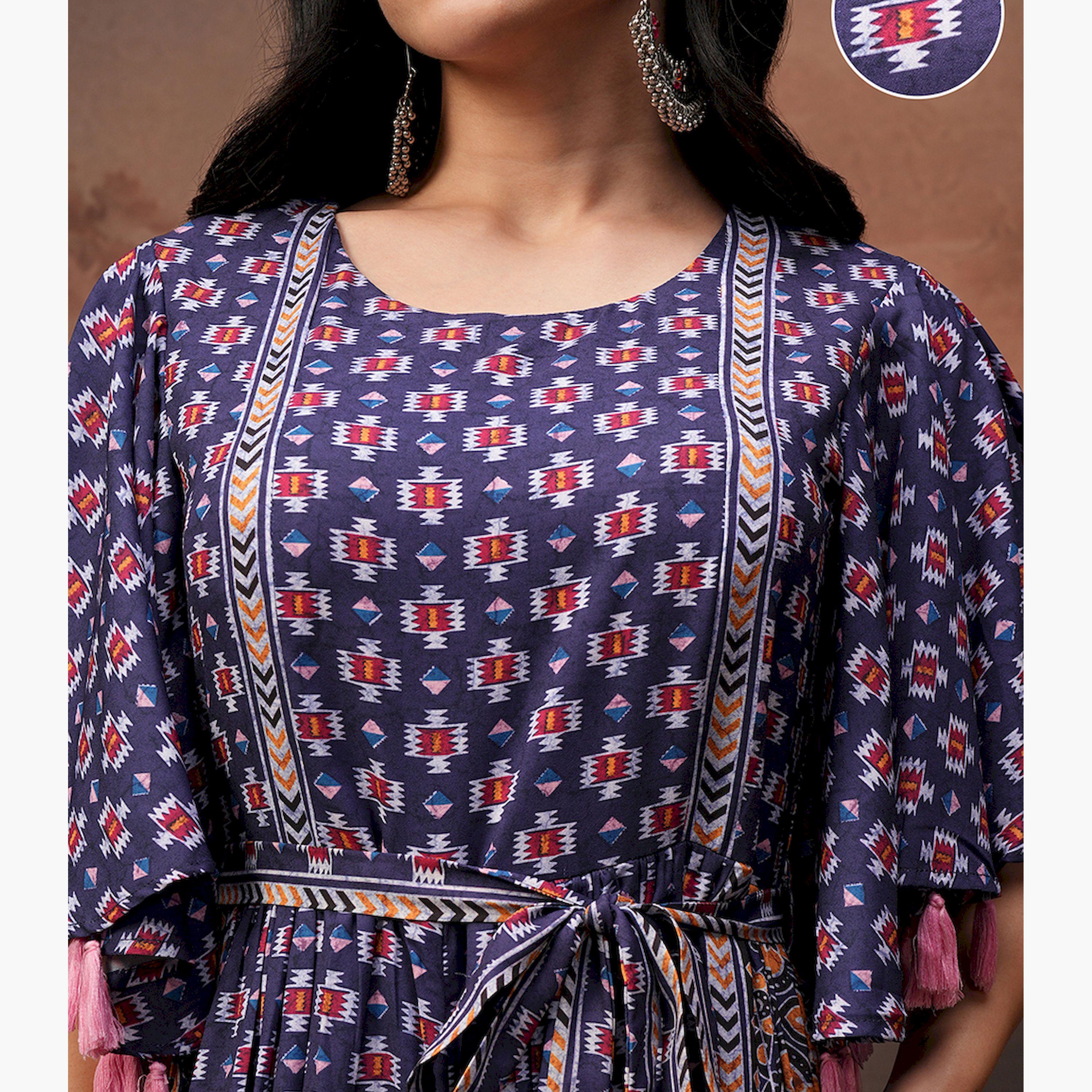 فيشود × ستايلي - جمبسوت نسائي أساسي بطبعة زهور مع شراشيب-women-clothing-jumpsuits-image-5