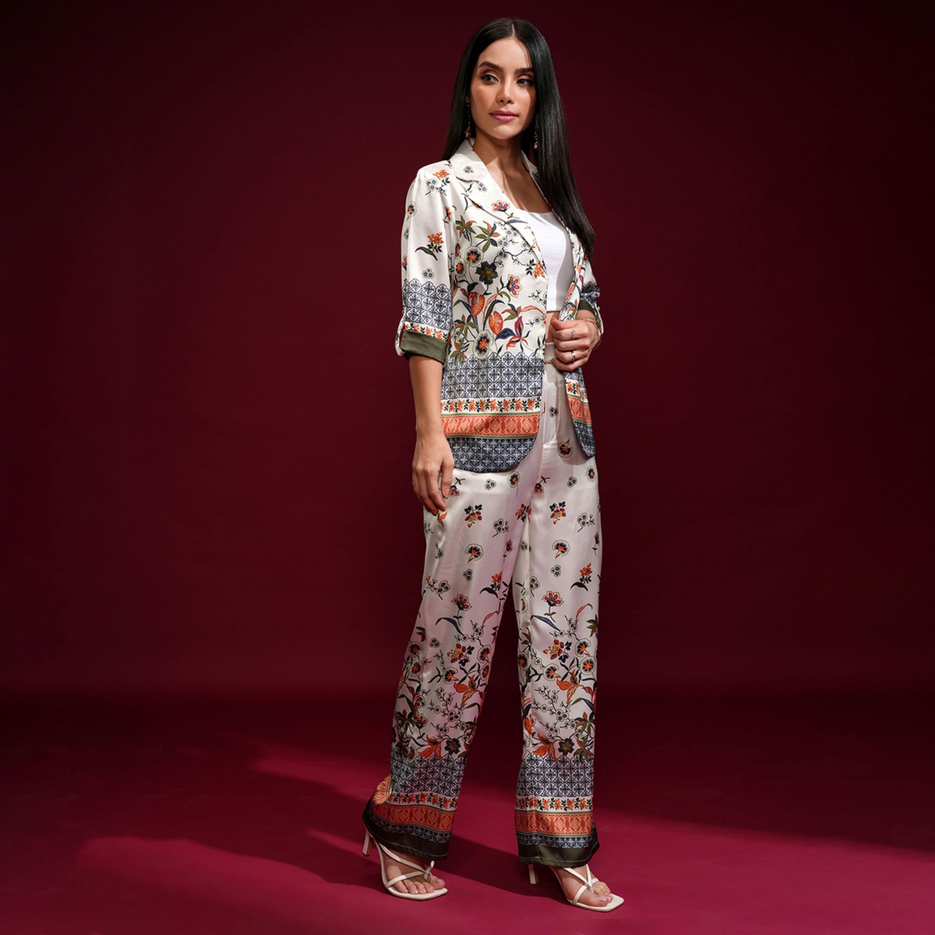 Vishudh X Styli Floral Printed Notched Lapel Roll-Up Sleeves Blazer With Trousers-women-clothing-coordsets-image-6