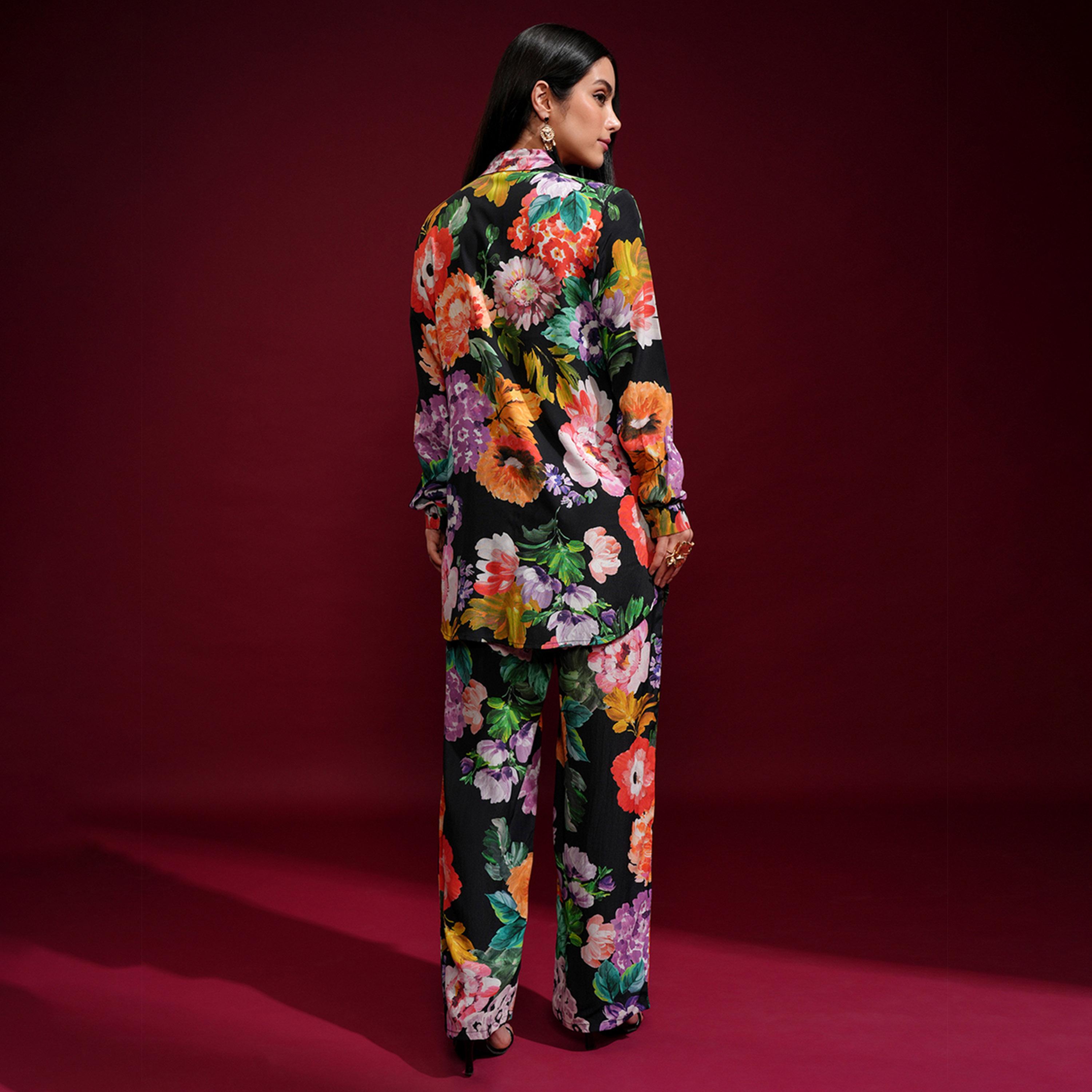 Vishudh X Styli Floral Printed Shirt Collar Shirt With Trousers-women-clothing-coordsets-image-3