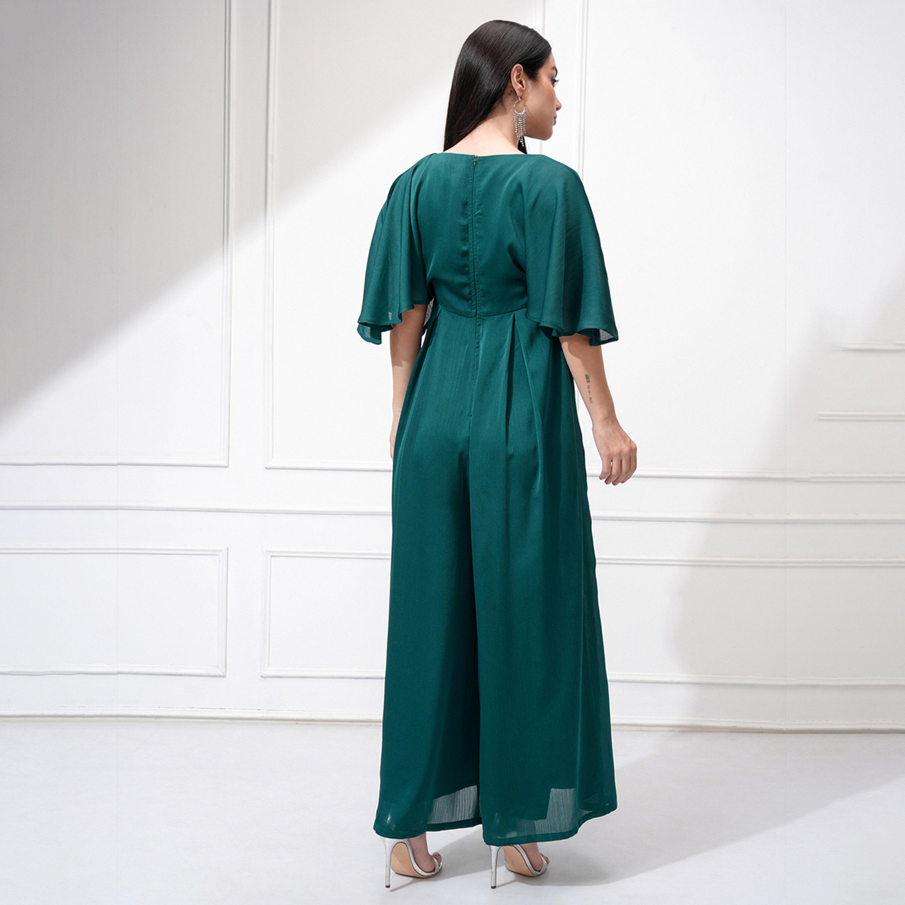 فيشود × ستايلي - جمبسوت نسائي أساسي بياقة دائرية مع تفاصيل مزخرفة-women-clothing-jumpsuits-image-3