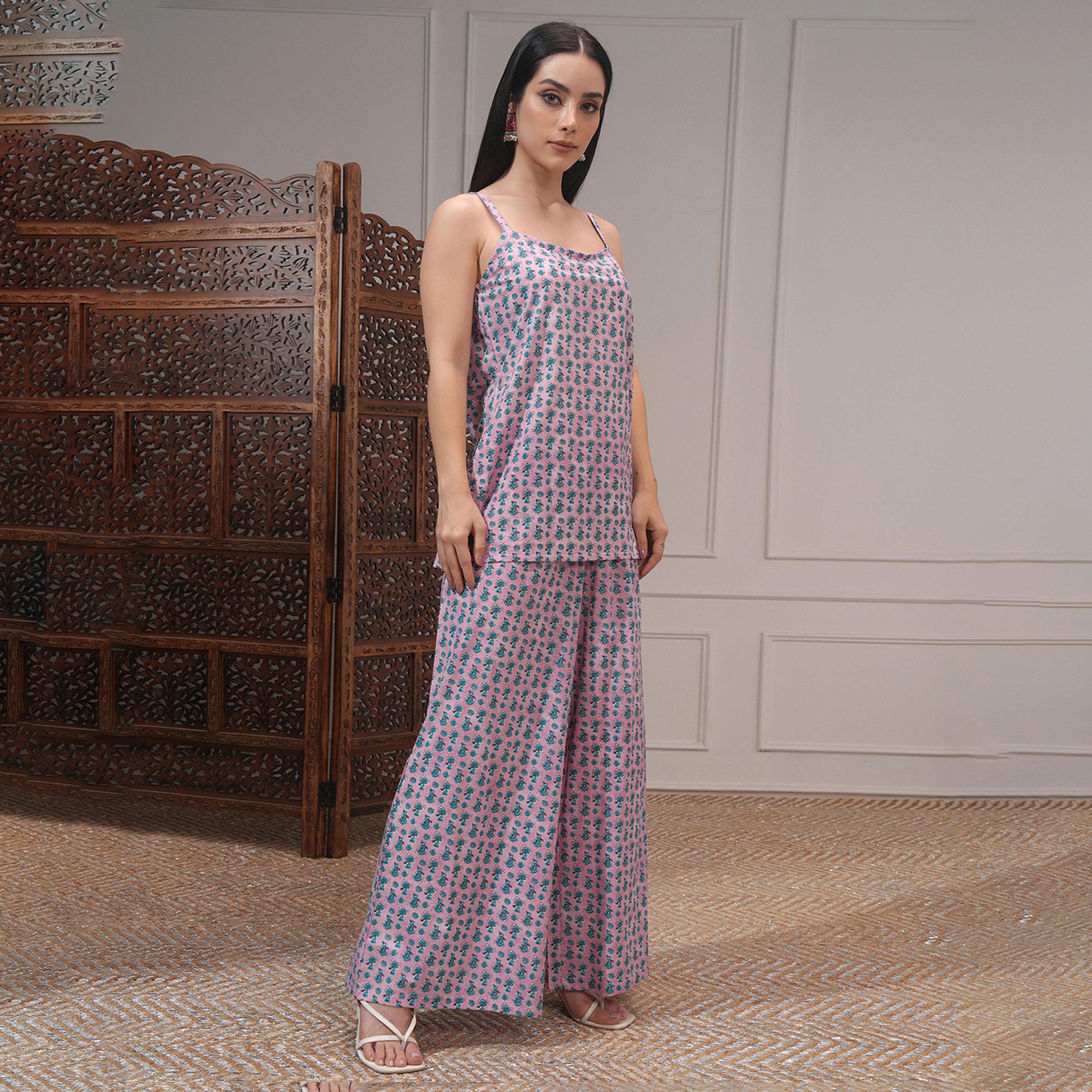 Vishudh X Styli Printed Pure Cotton Tunic With Palazzo Co-Ords-women-clothing-coordsets-image-4