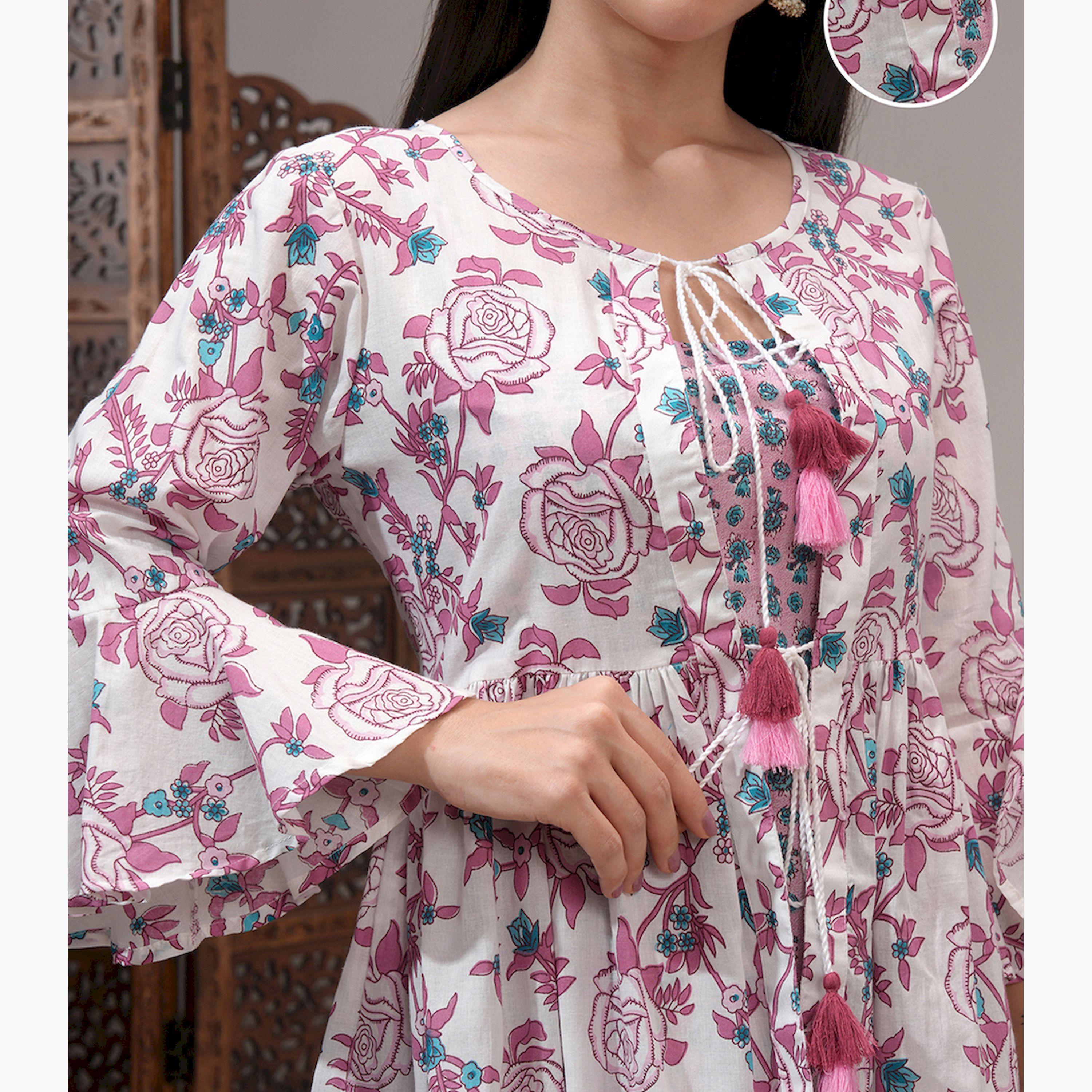 Vishudh X Styli Printed Pure Cotton Tunic With Palazzo Co-Ords-women-clothing-coordsets-image-5
