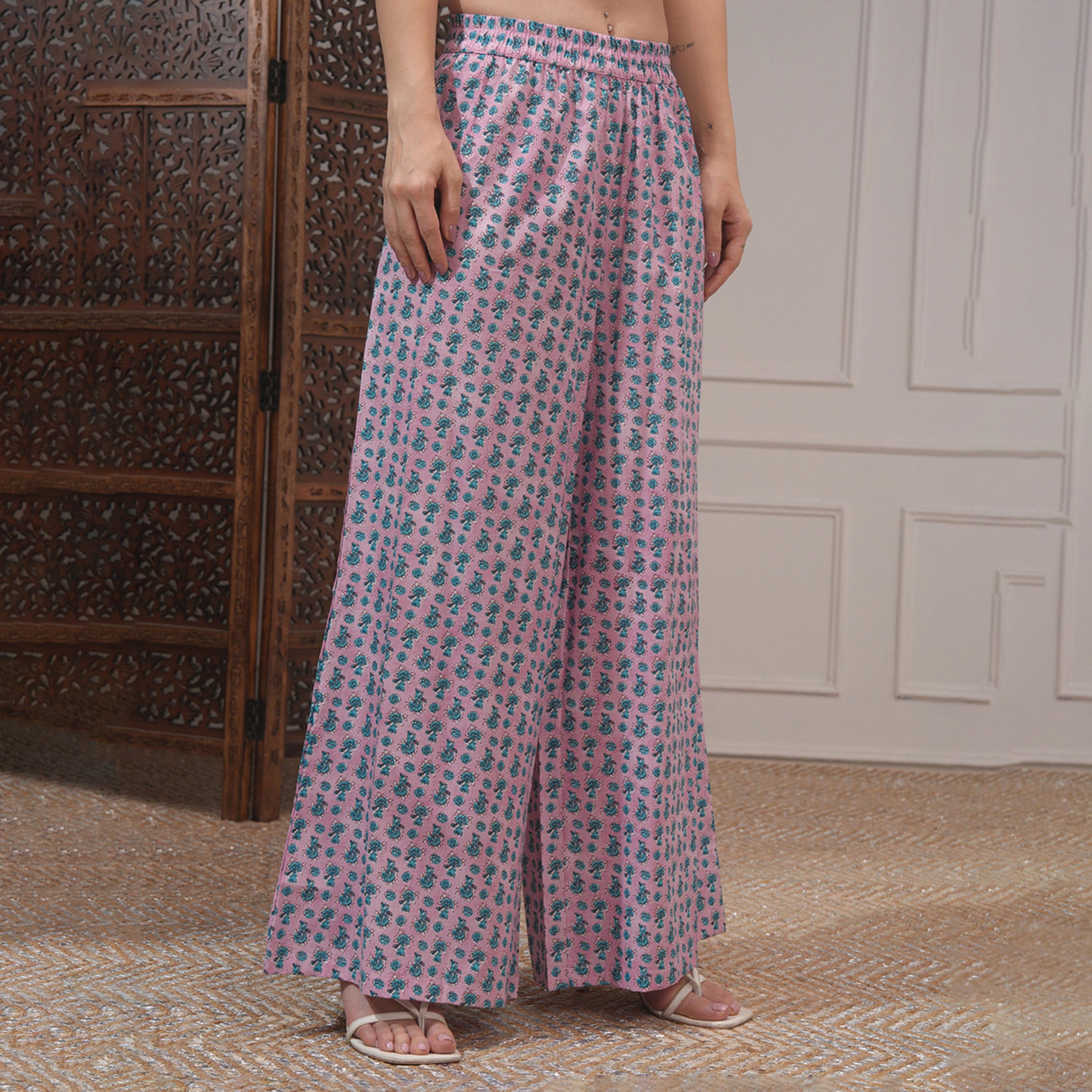 Vishudh X Styli Printed Pure Cotton Tunic With Palazzo Co-Ords-women-clothing-coordsets-image-6