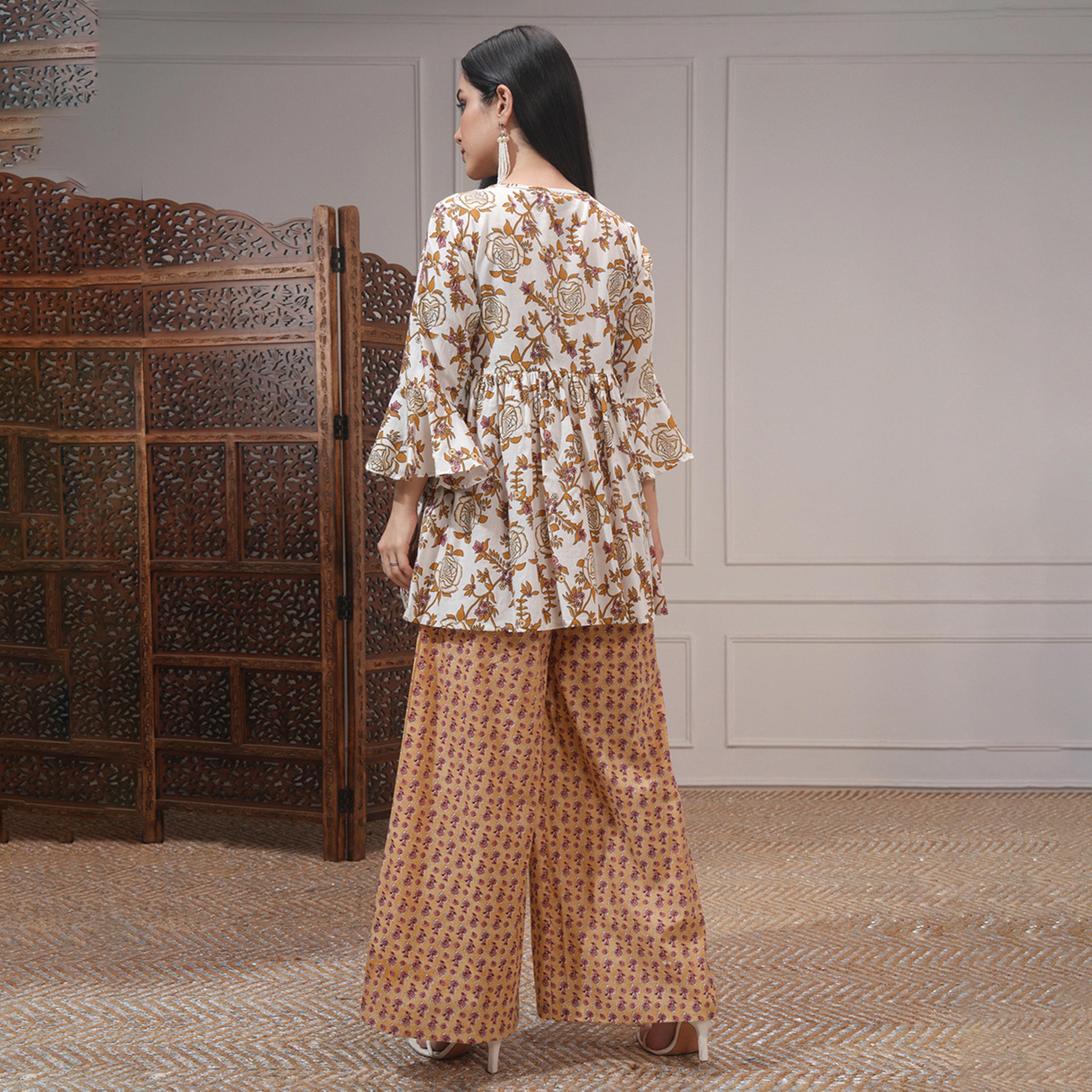 Vishudh X Styli Printed Top With Palazzo & Jacket Co-Ords-women-clothing-coordsets-image-3